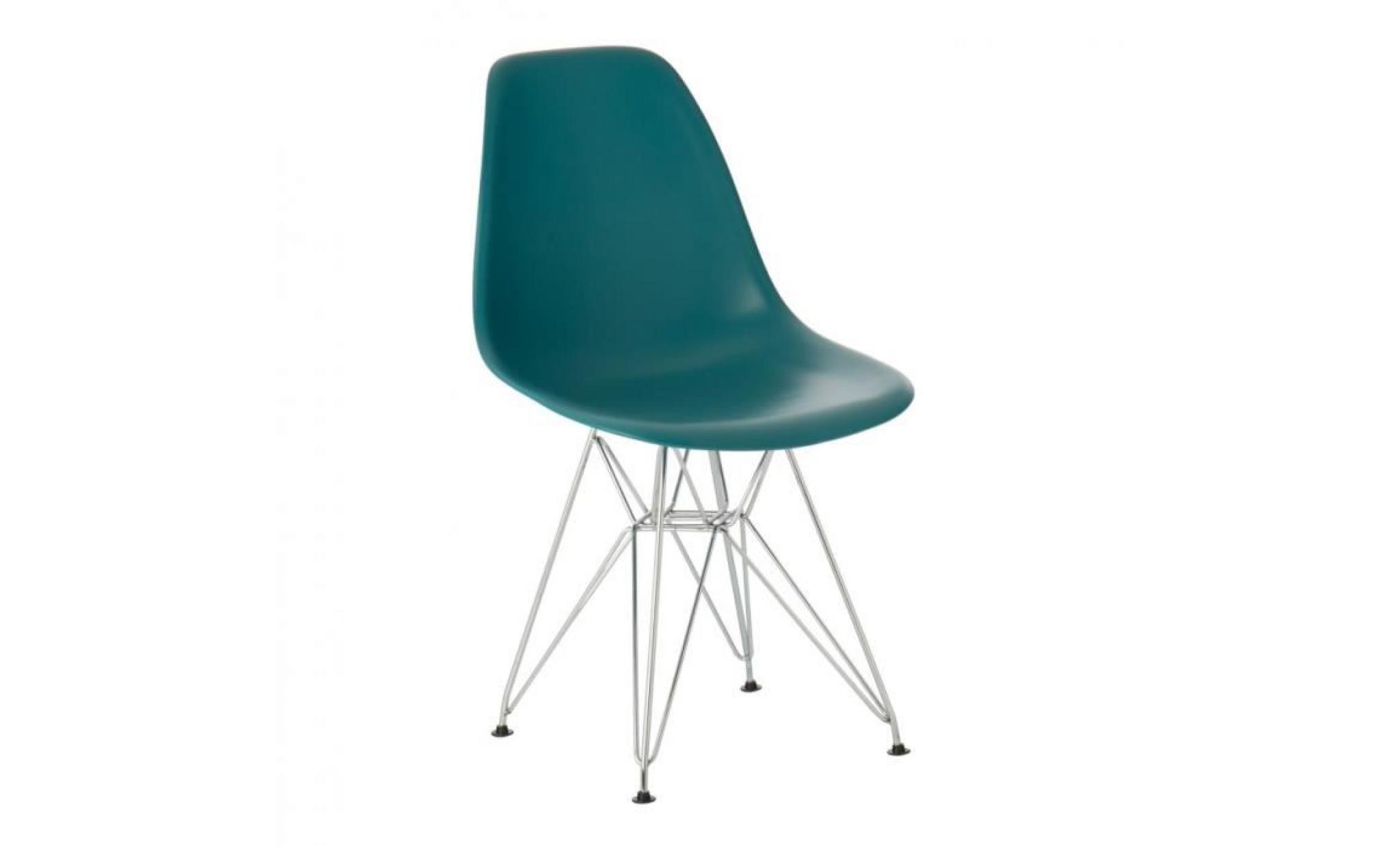 chaise ims métal bleu turquoise intense chromé