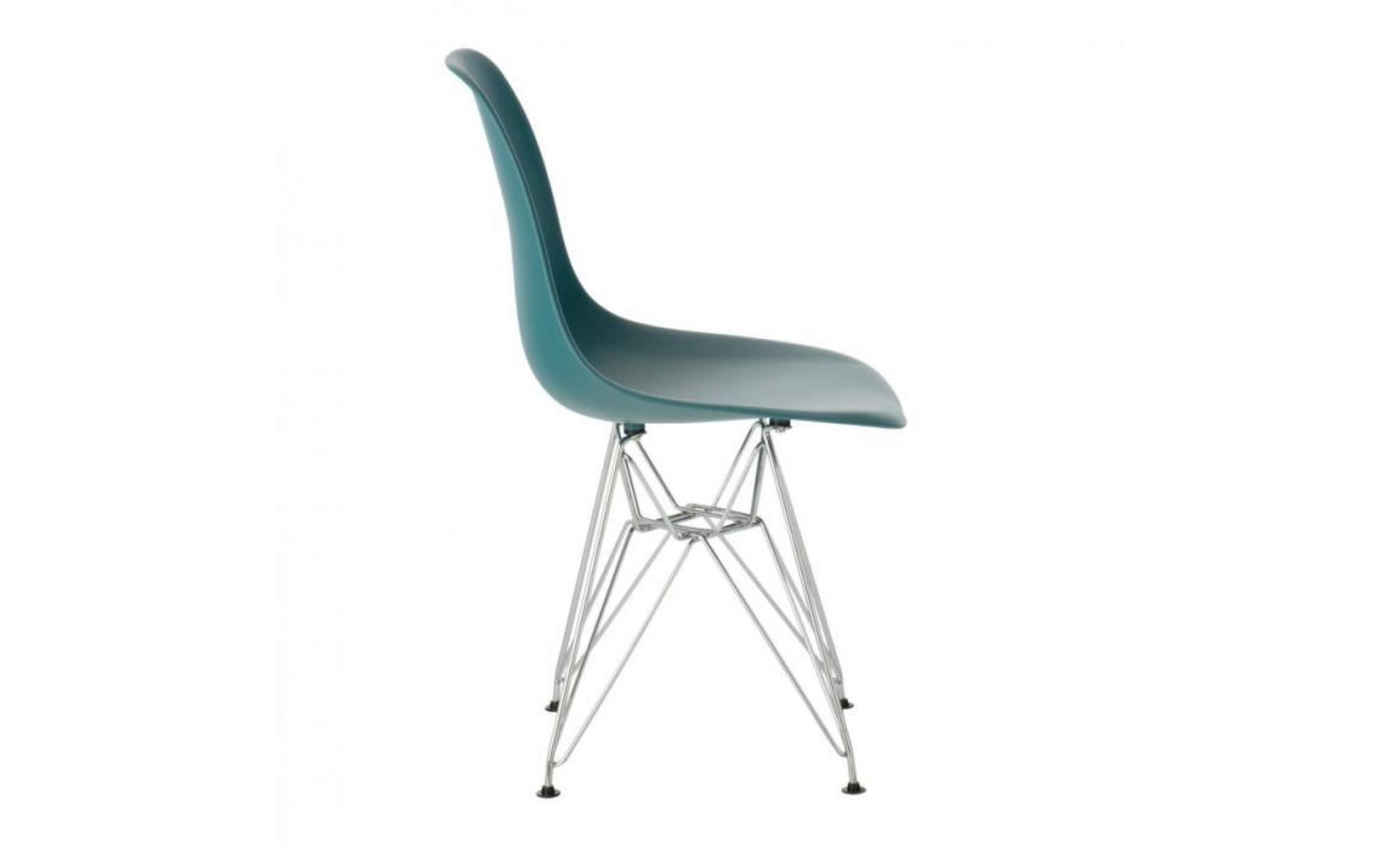 chaise ims métal bleu turquoise intense chromé pas cher