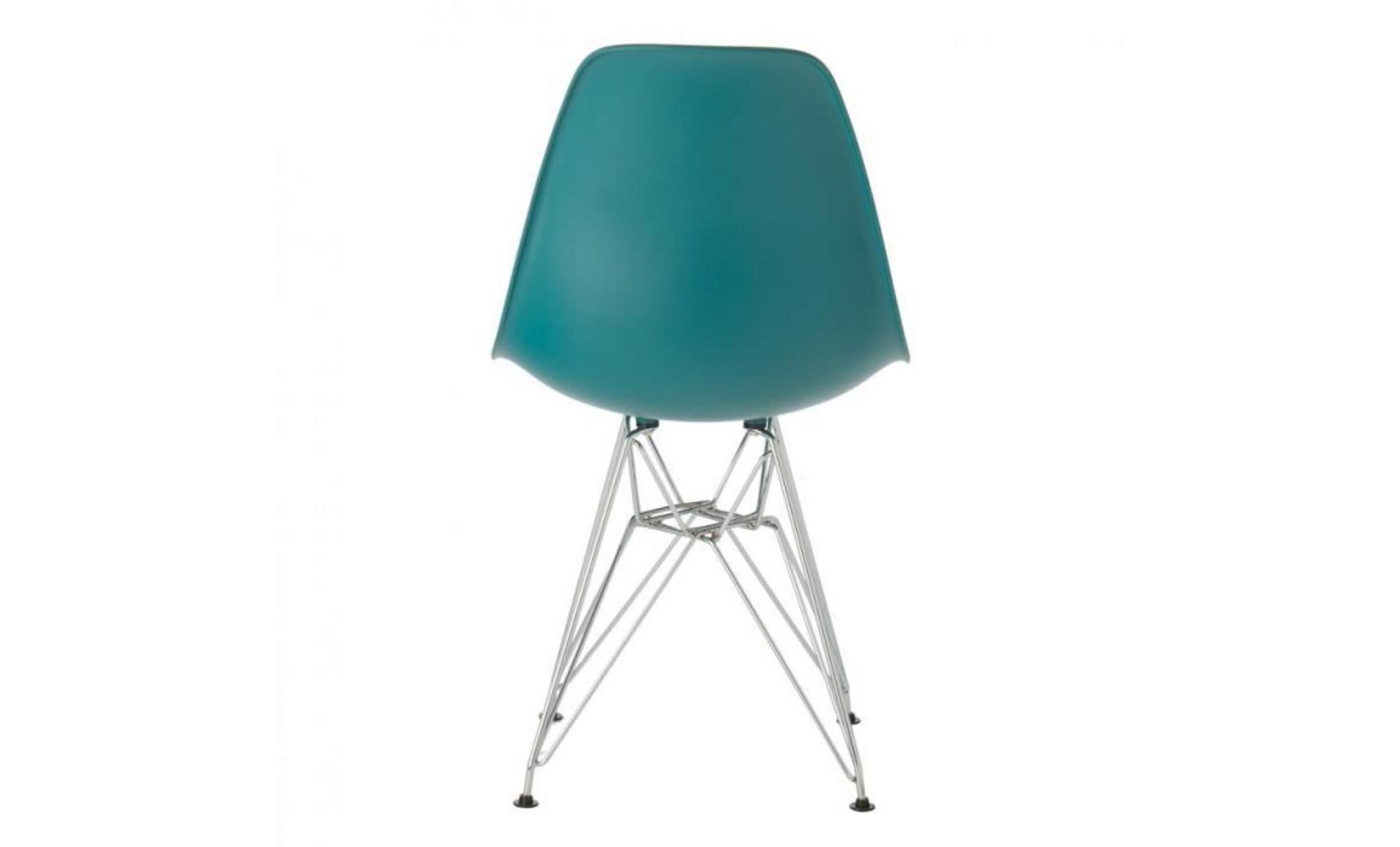 chaise ims métal bleu turquoise intense chromé pas cher