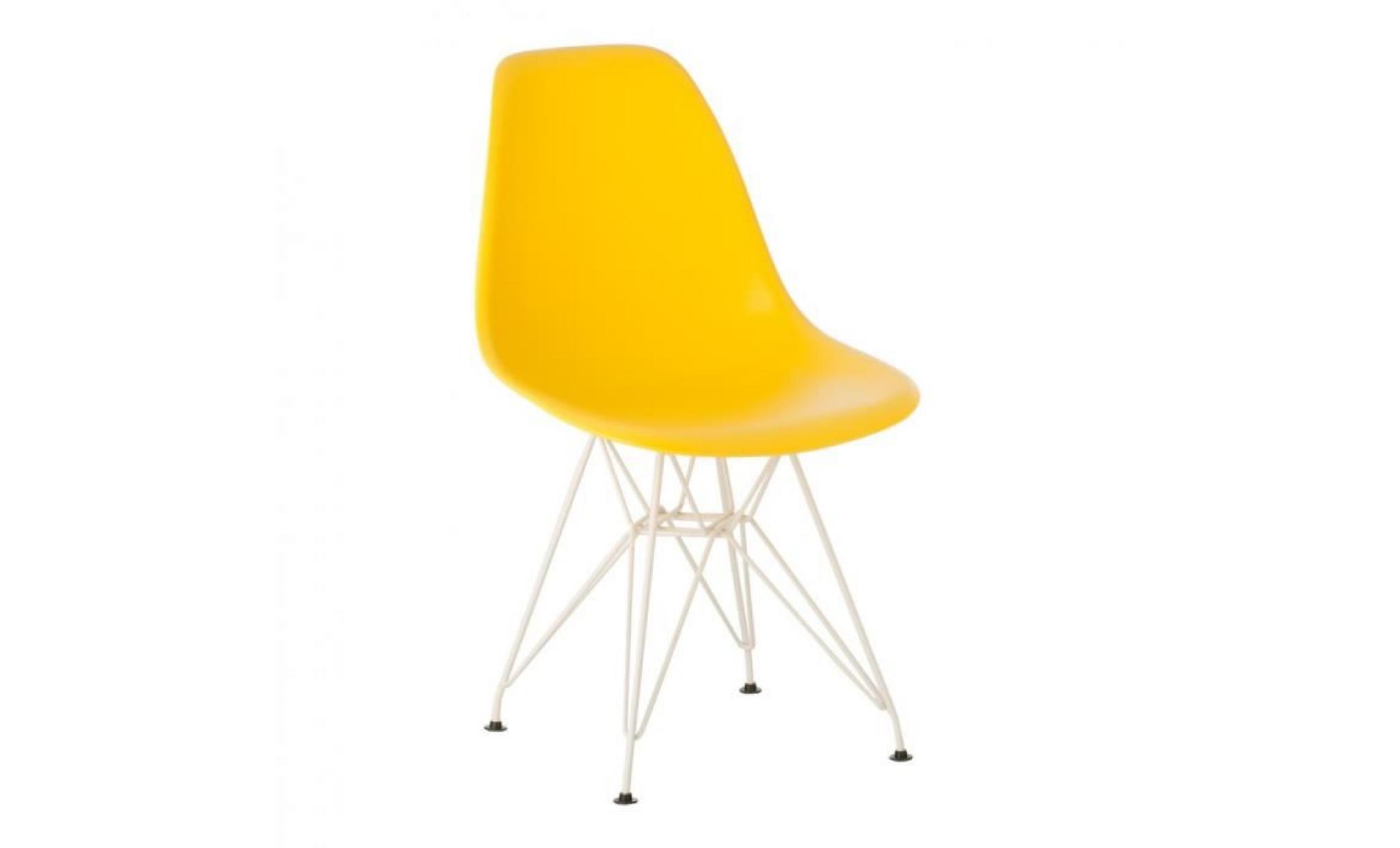 chaise ims métal jaune fresia blanc