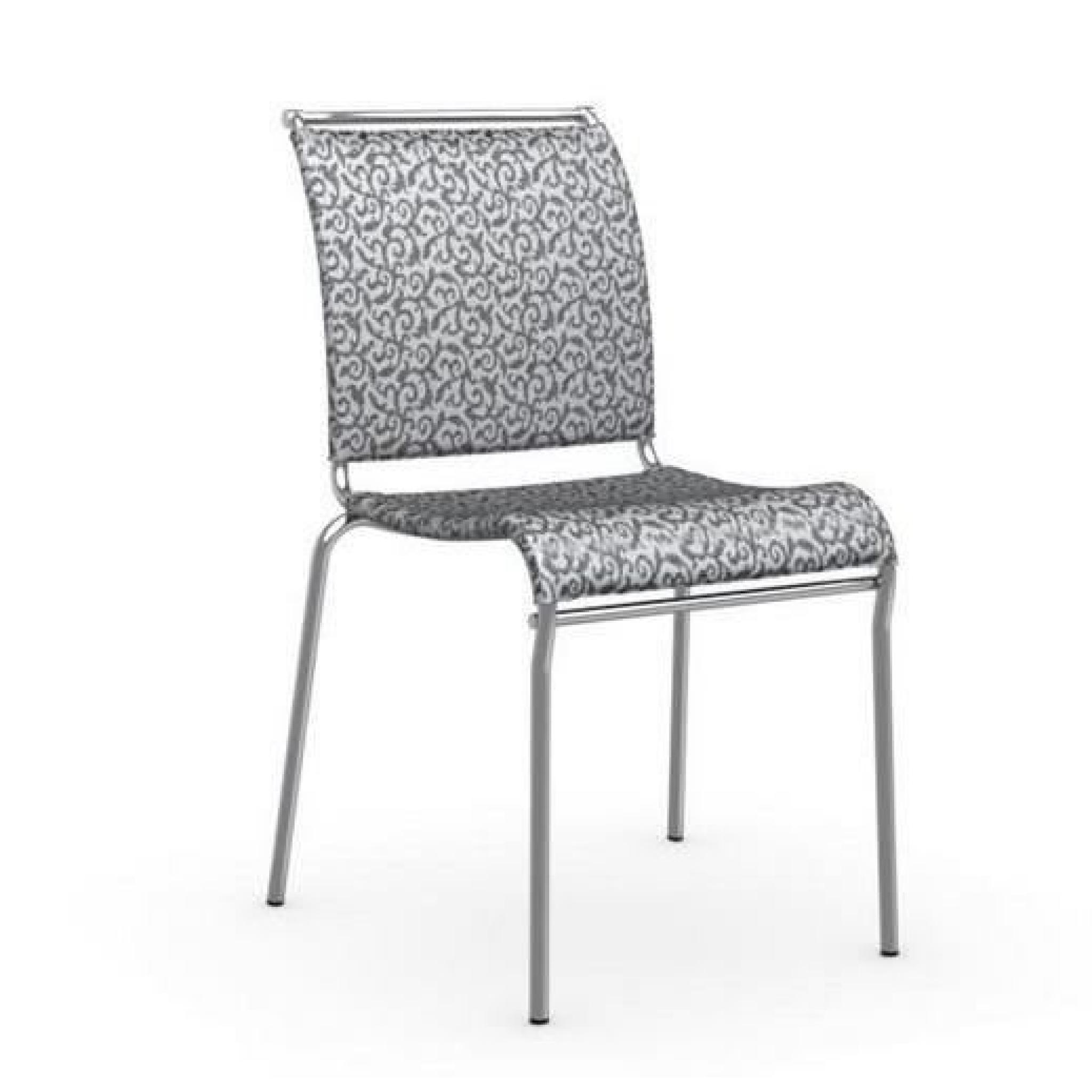 Chaise italienne AIR en tissu arabesque coloris gris de CALLIGARIS