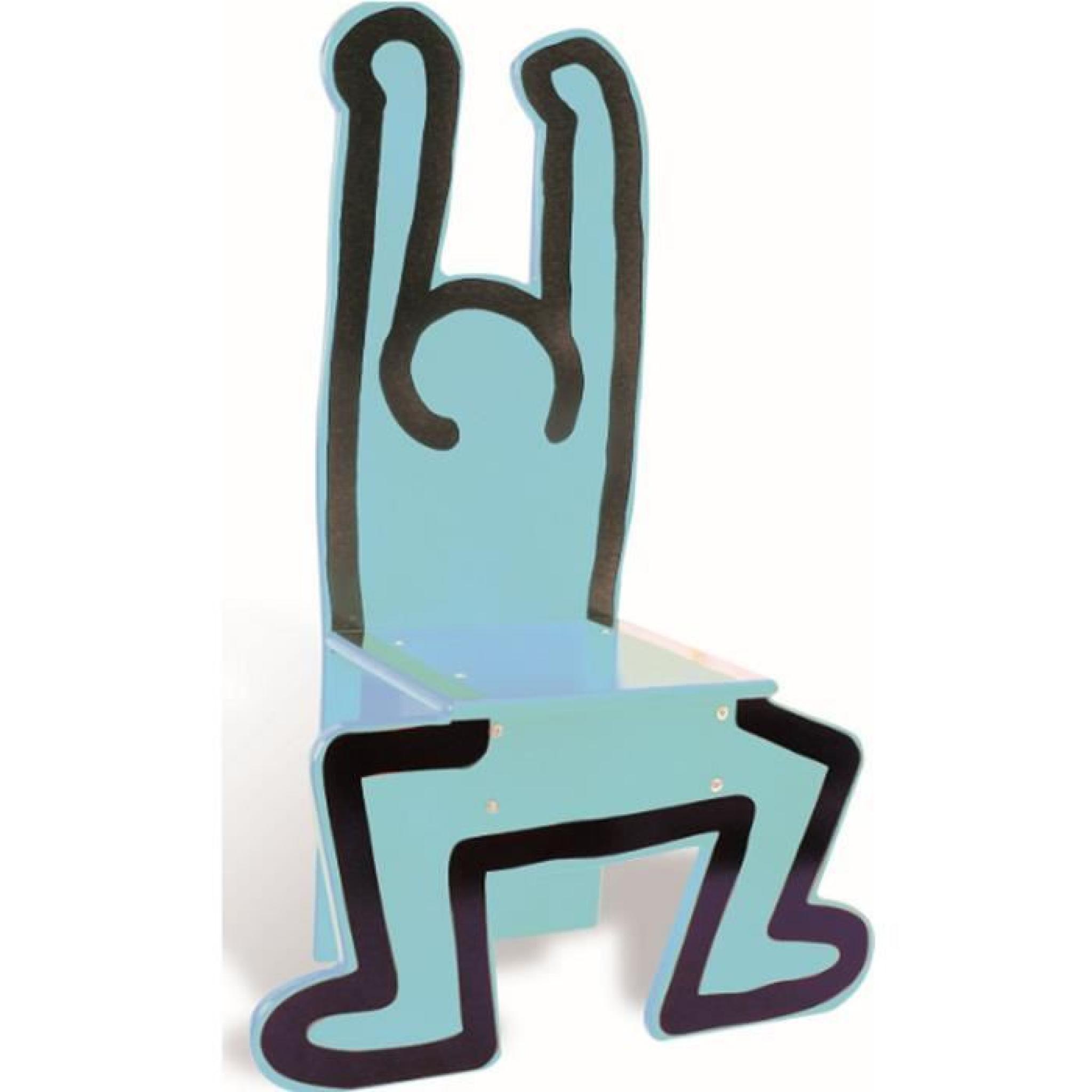 Chaise Keith Haring bleue turquoise