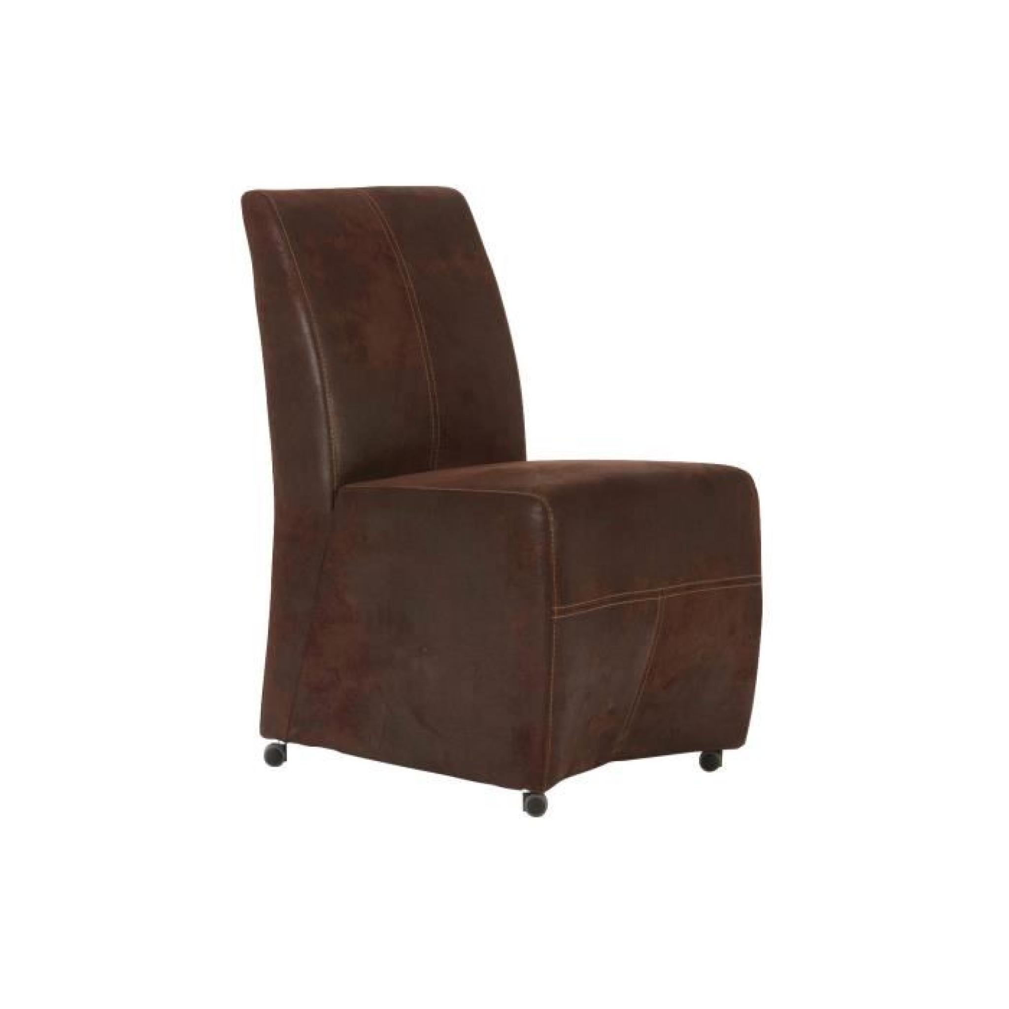 Chaise LANE avec roulettes en tissu brun massivum