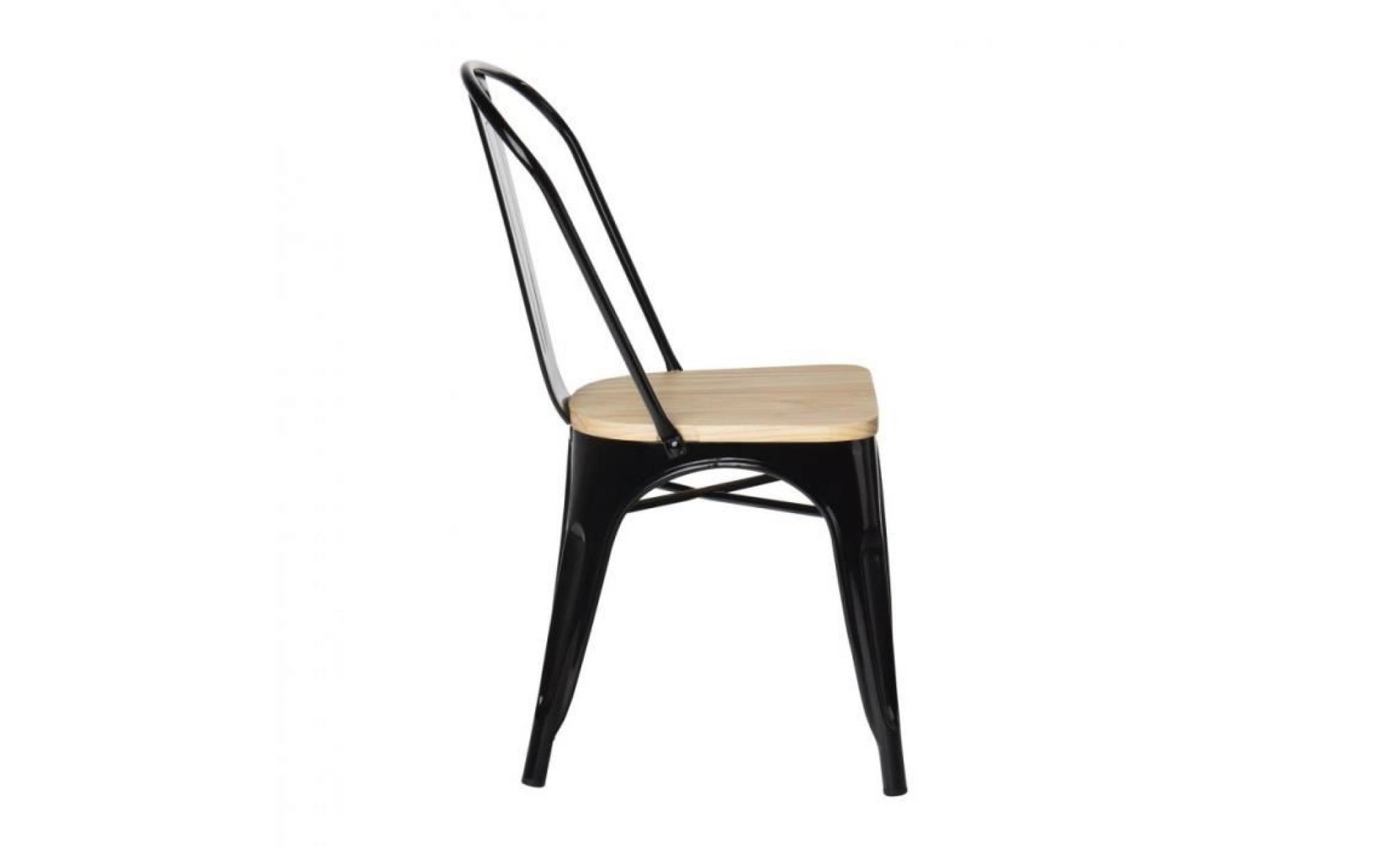 chaise lix bois noir bois naturel pas cher