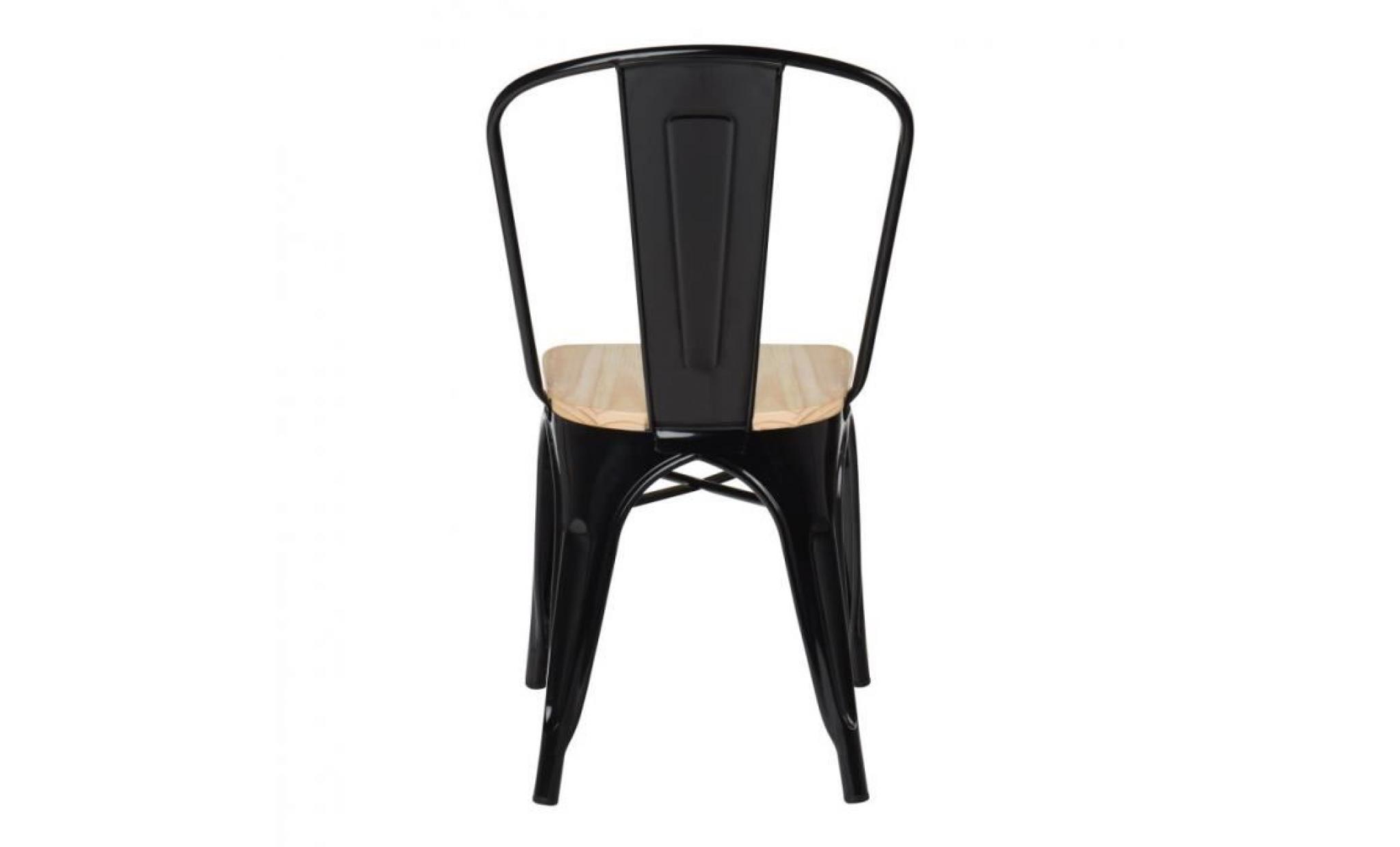 chaise lix bois noir bois naturel pas cher
