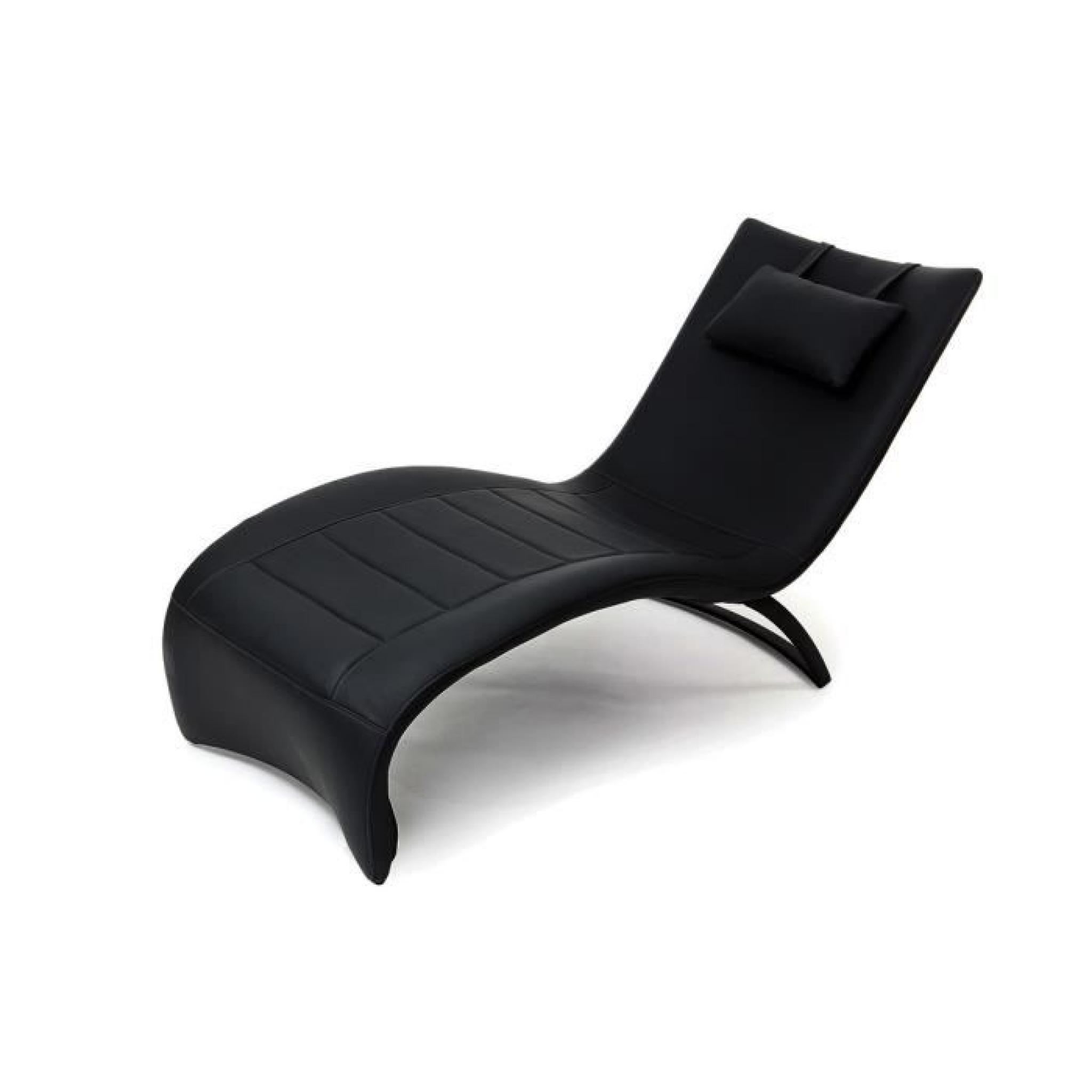 Chaise longue design noir PENSY