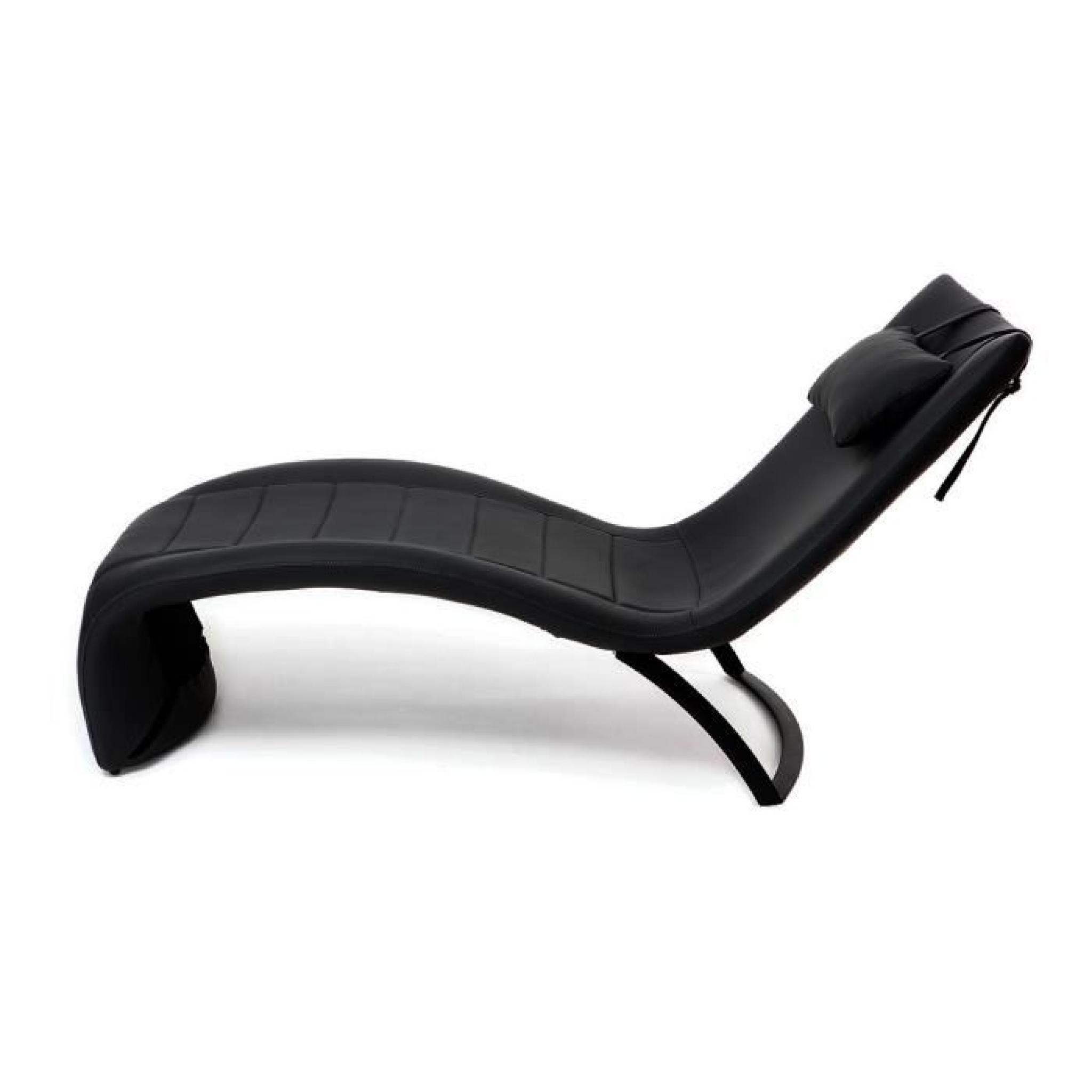 Chaise longue design noir PENSY pas cher