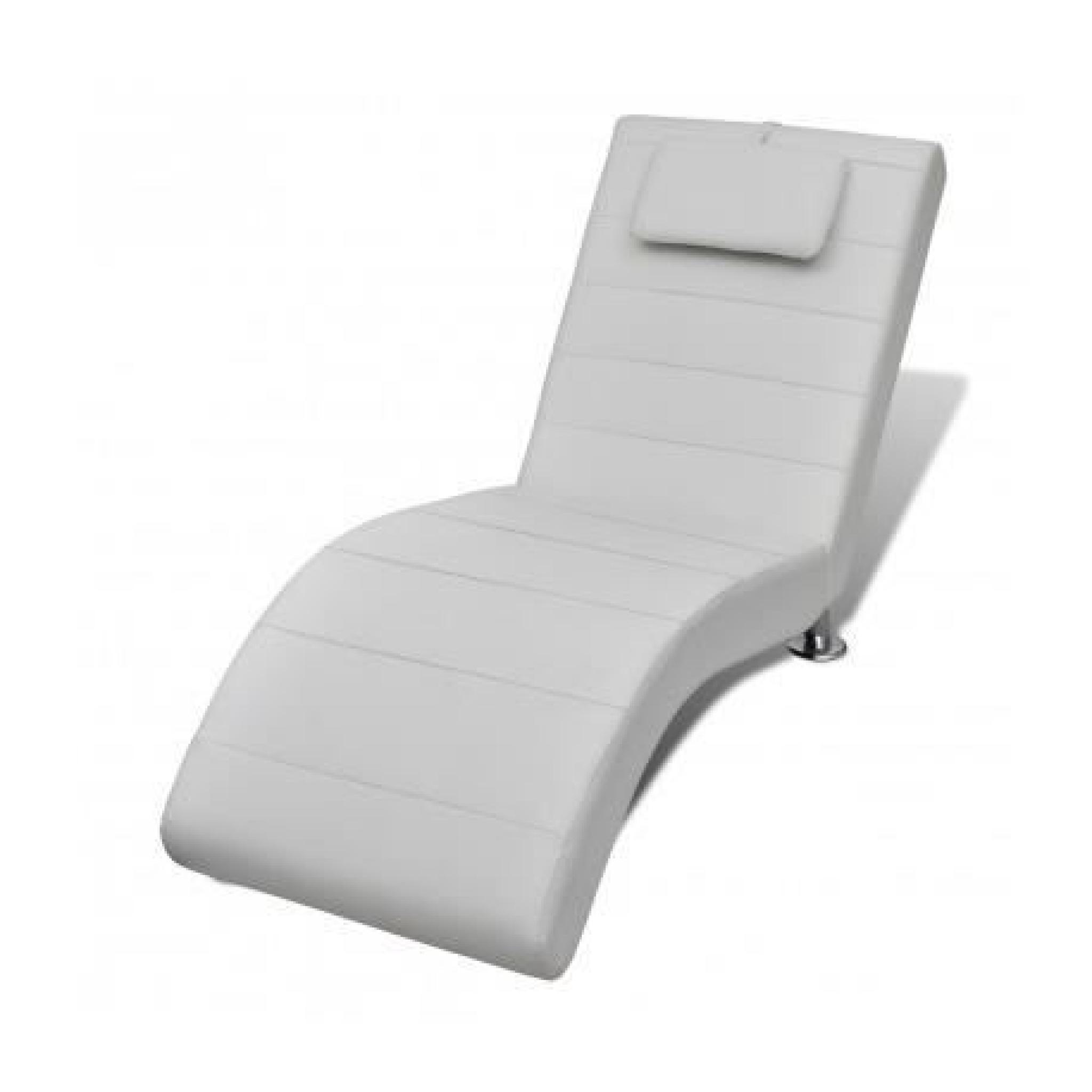 Chaise longue / Transat blanc avec appui-tête Maja+