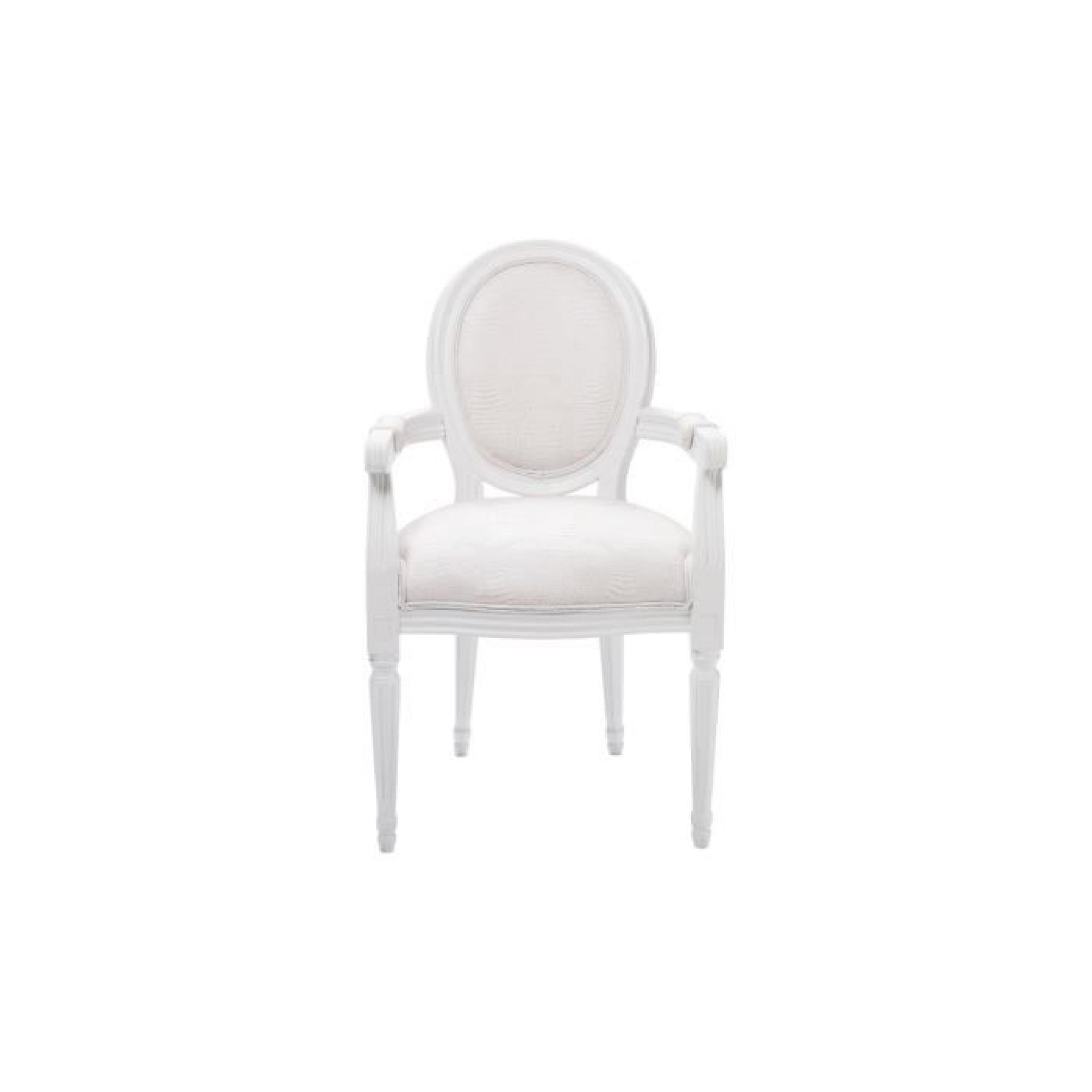 Chaise louis croco blanc avec accoudoirs 