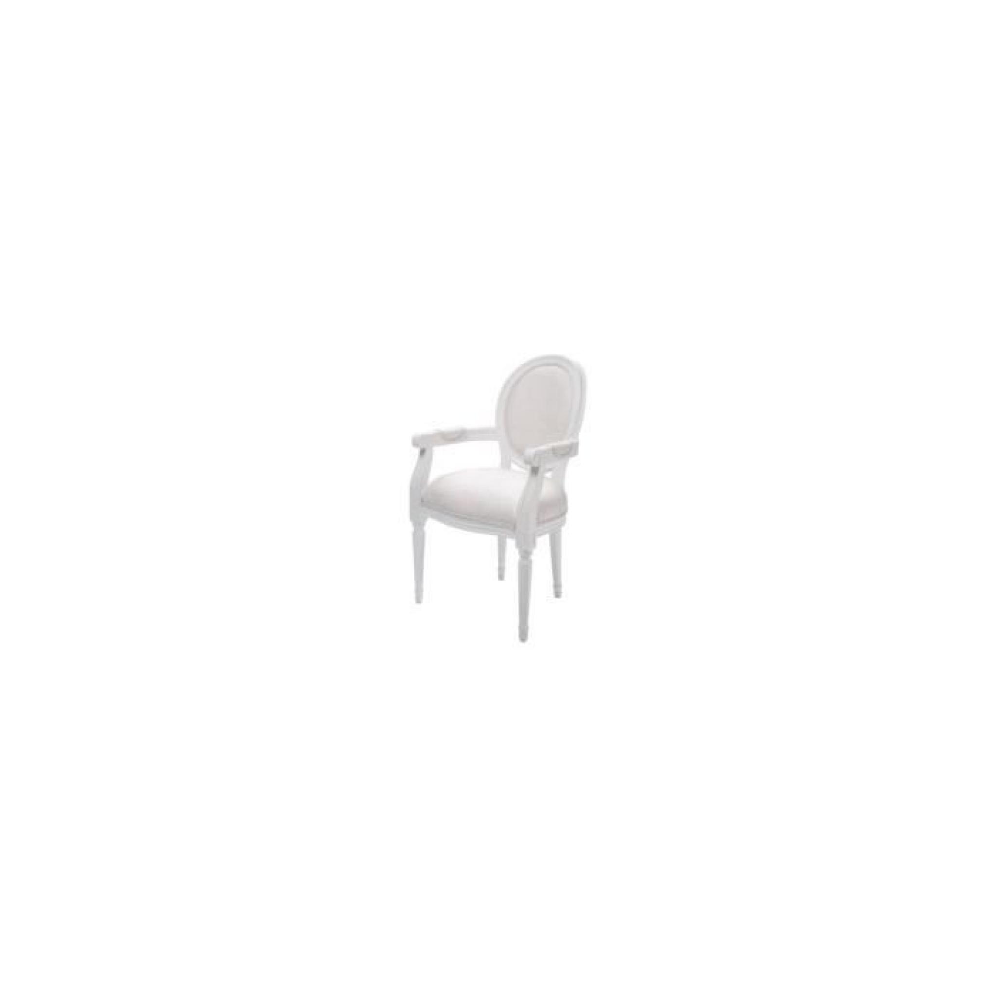 Chaise louis croco blanc avec accoudoirs  pas cher