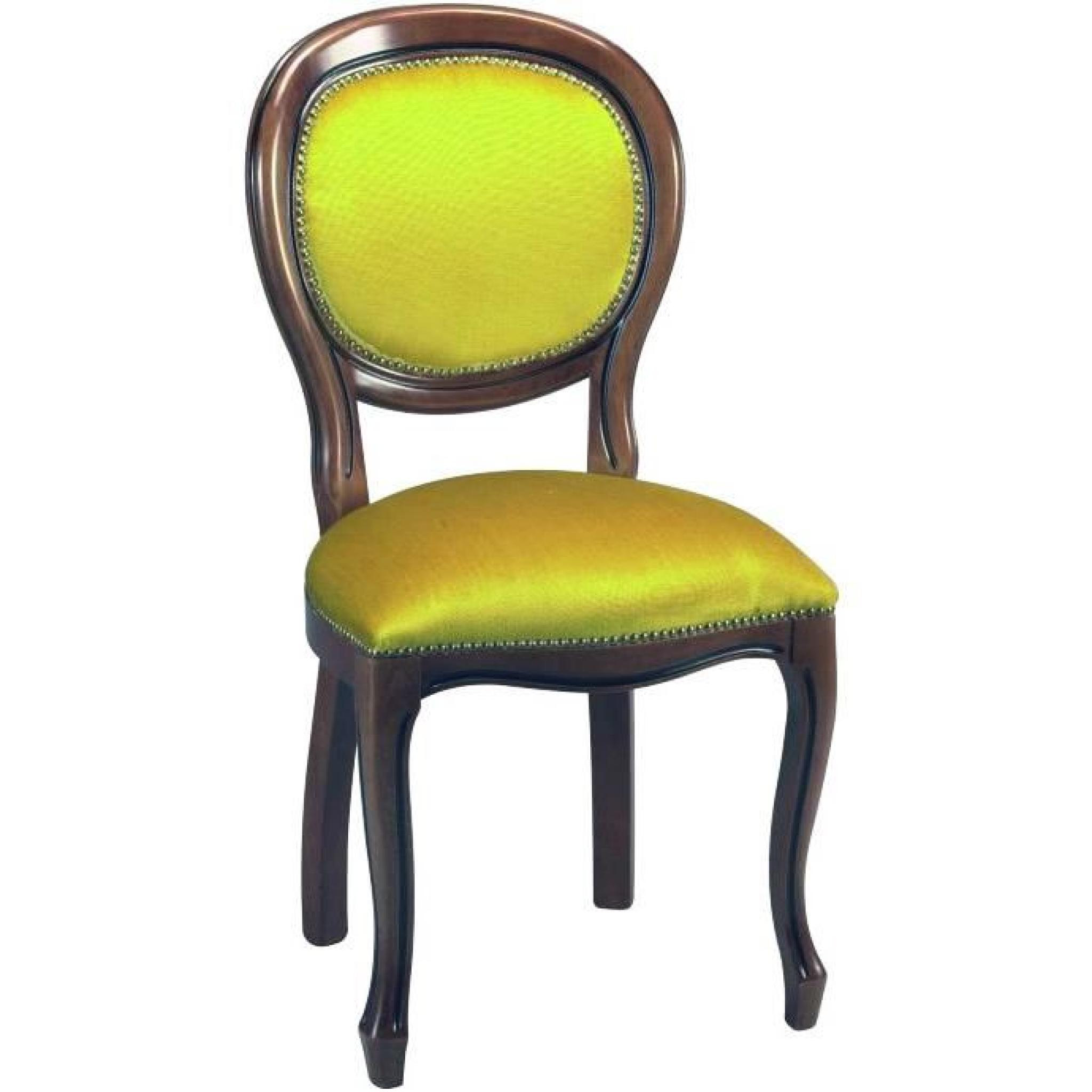 Chaise médaillon velours or jaune (UE)