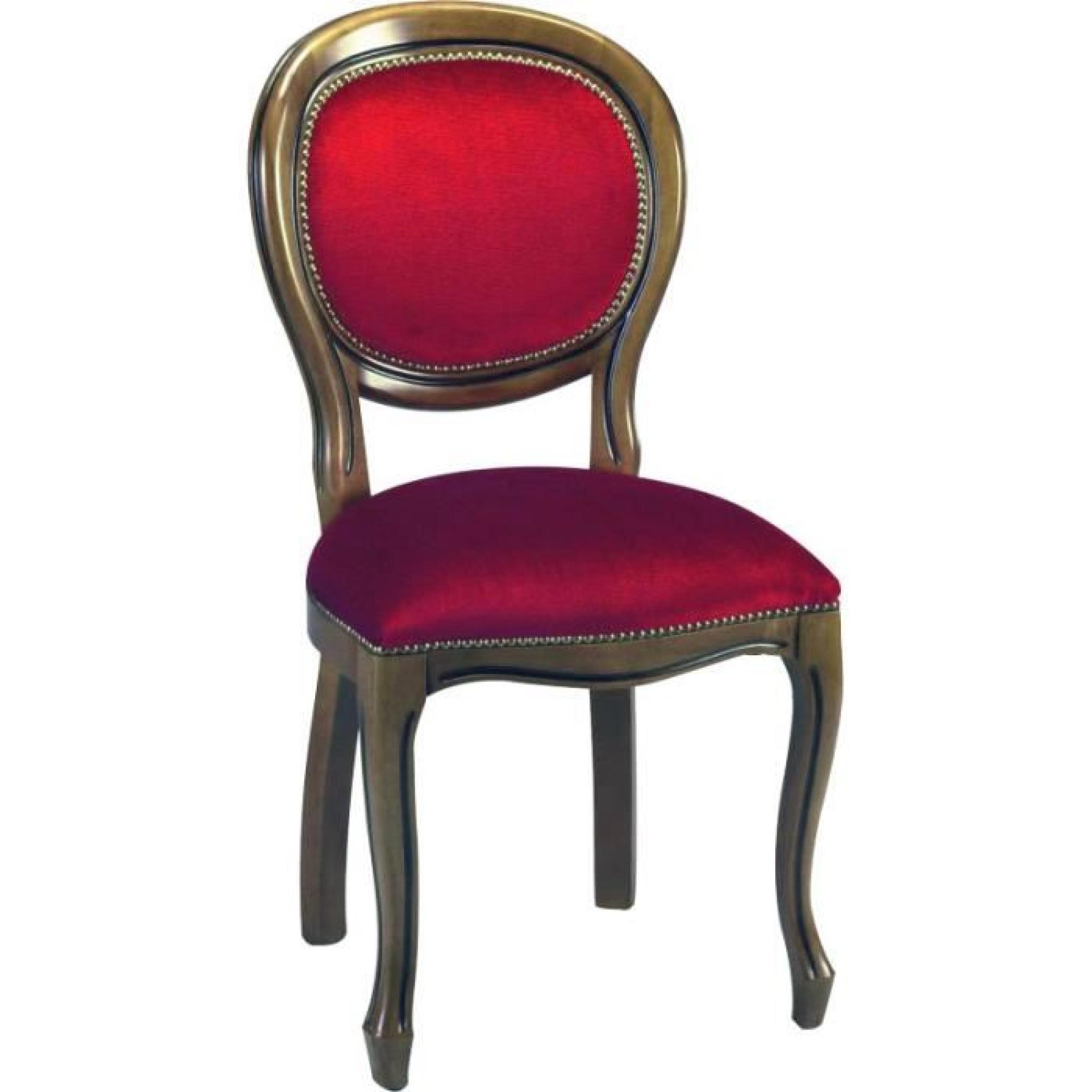 Chaise médaillon velours rouge (UE)