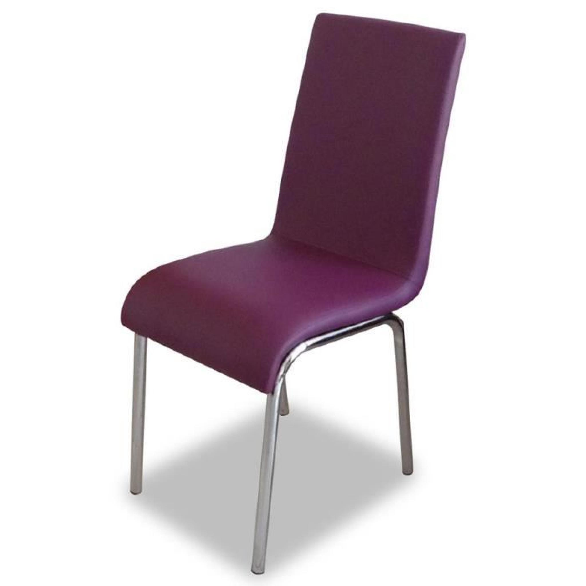 Chaise métal et PU moderne MAYA (lot de 2) Violet