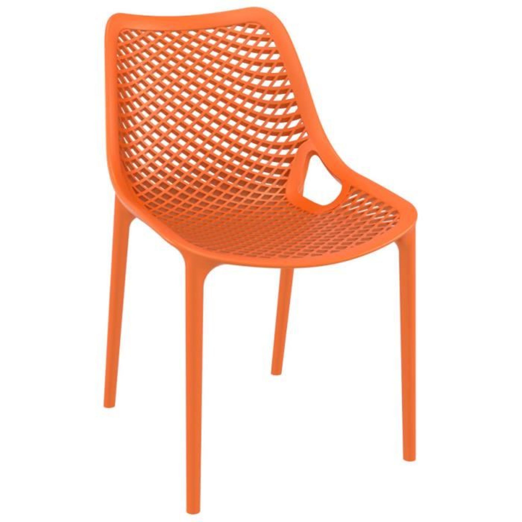 Chaise moderne ' BLOW ' orange en matière plast...