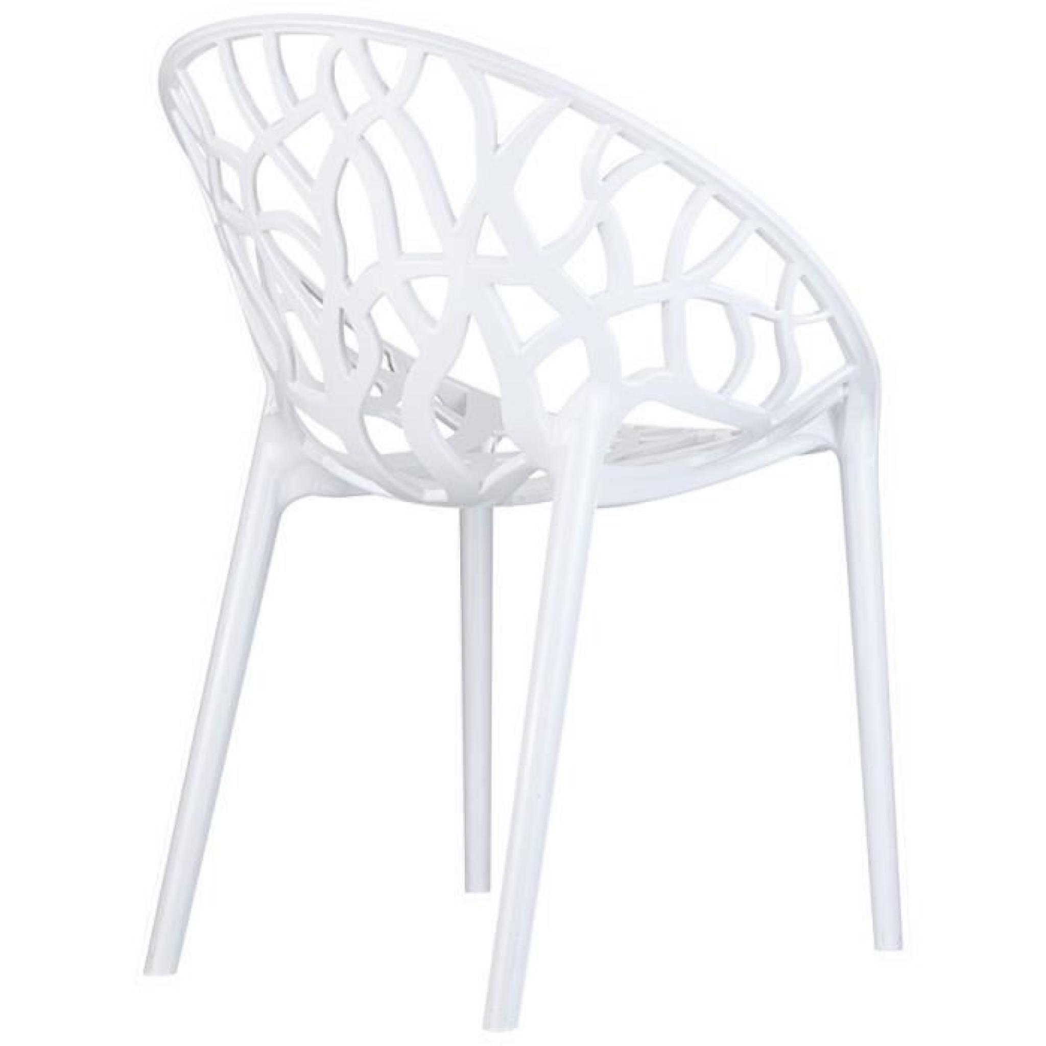 Chaise moderne 'GEO' blanche en polycarbonate pas cher