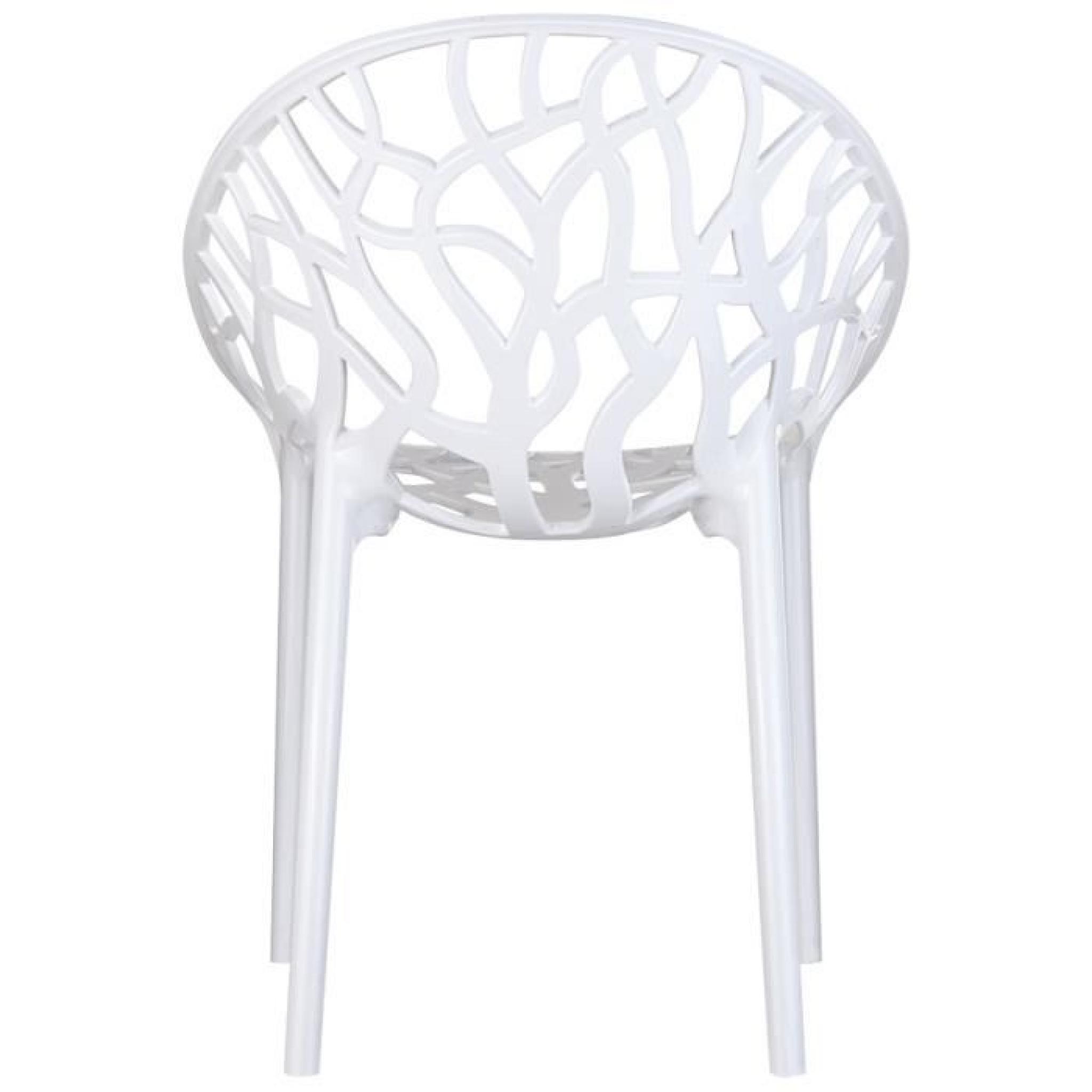 Chaise moderne 'GEO' blanche en polycarbonate pas cher