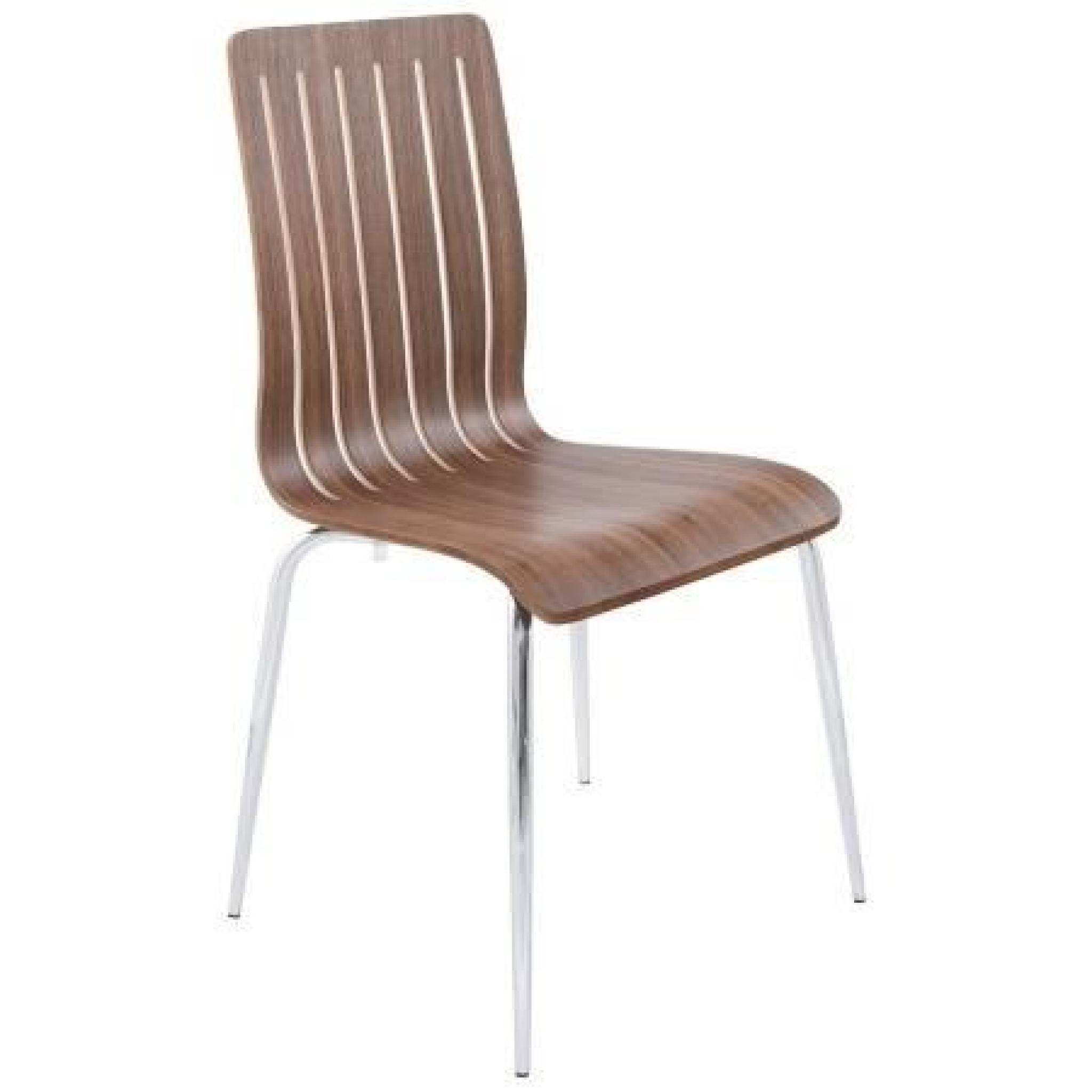 Chaise moderne 'MARTINO' en bois couleur noyer