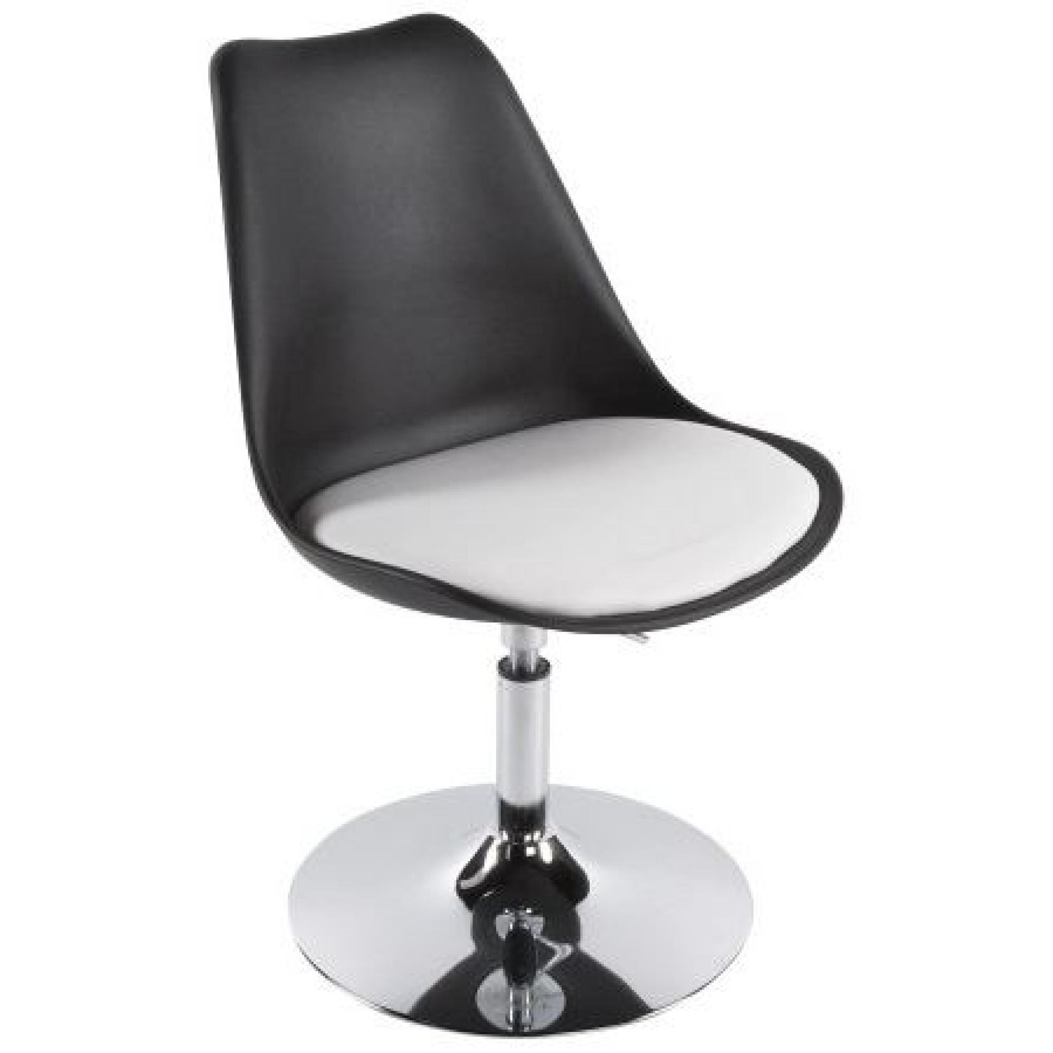 Chaise moderne pivotante Queeny réglable noir/b…