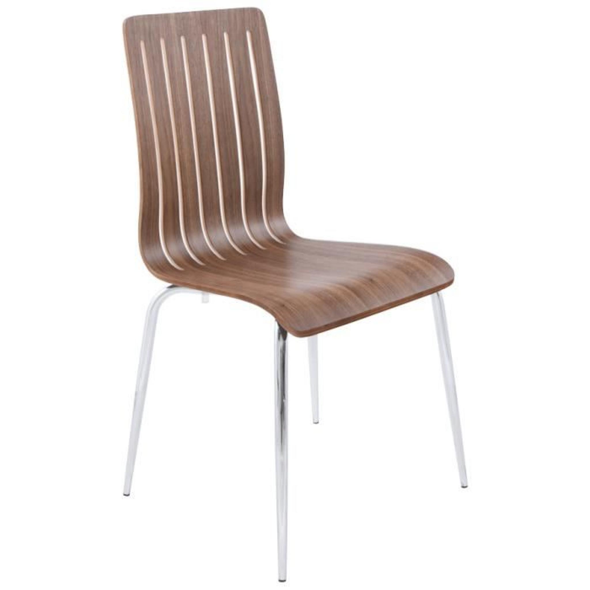 Chaise moderne 'WIND' en bois couleur noyer