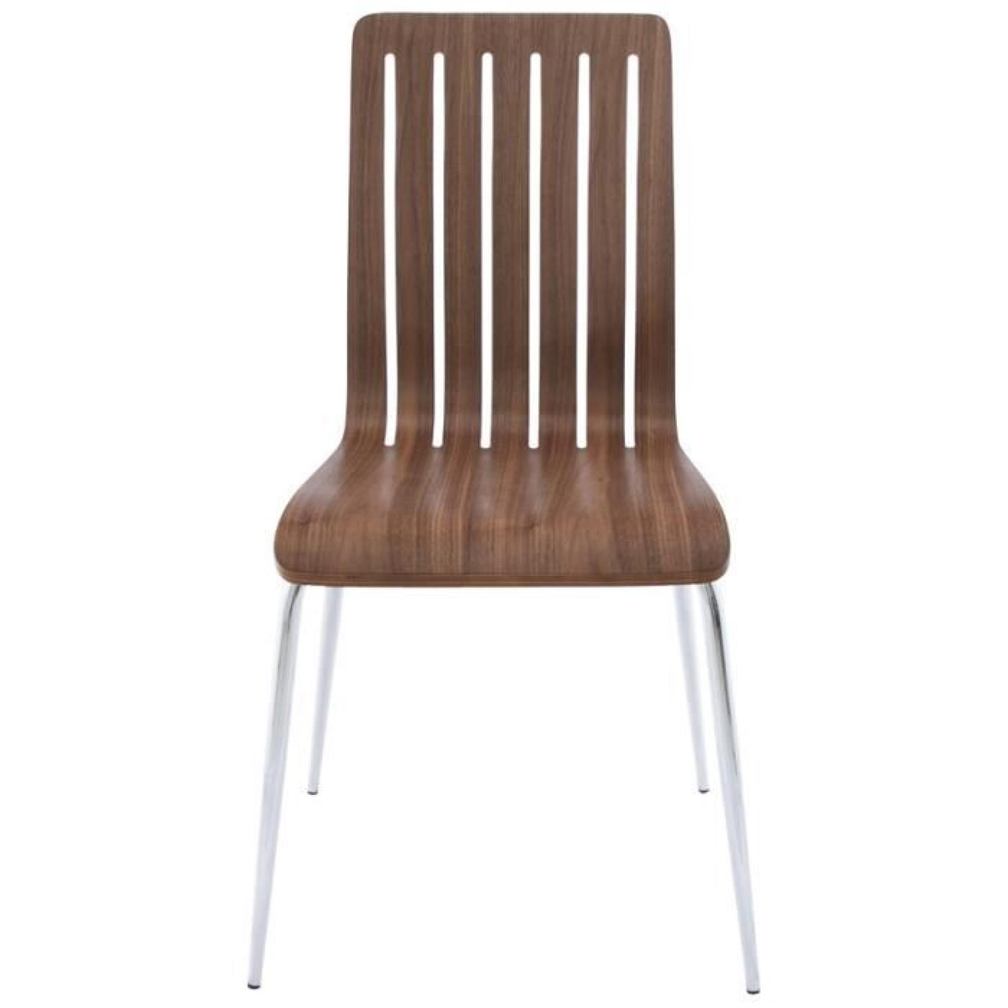 Chaise moderne 'WIND' en bois couleur noyer pas cher
