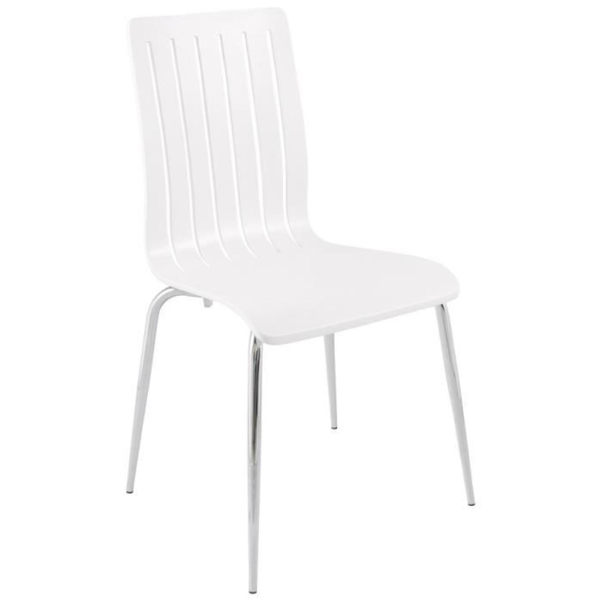 Chaise moderne 'WIND' en bois peint blanc