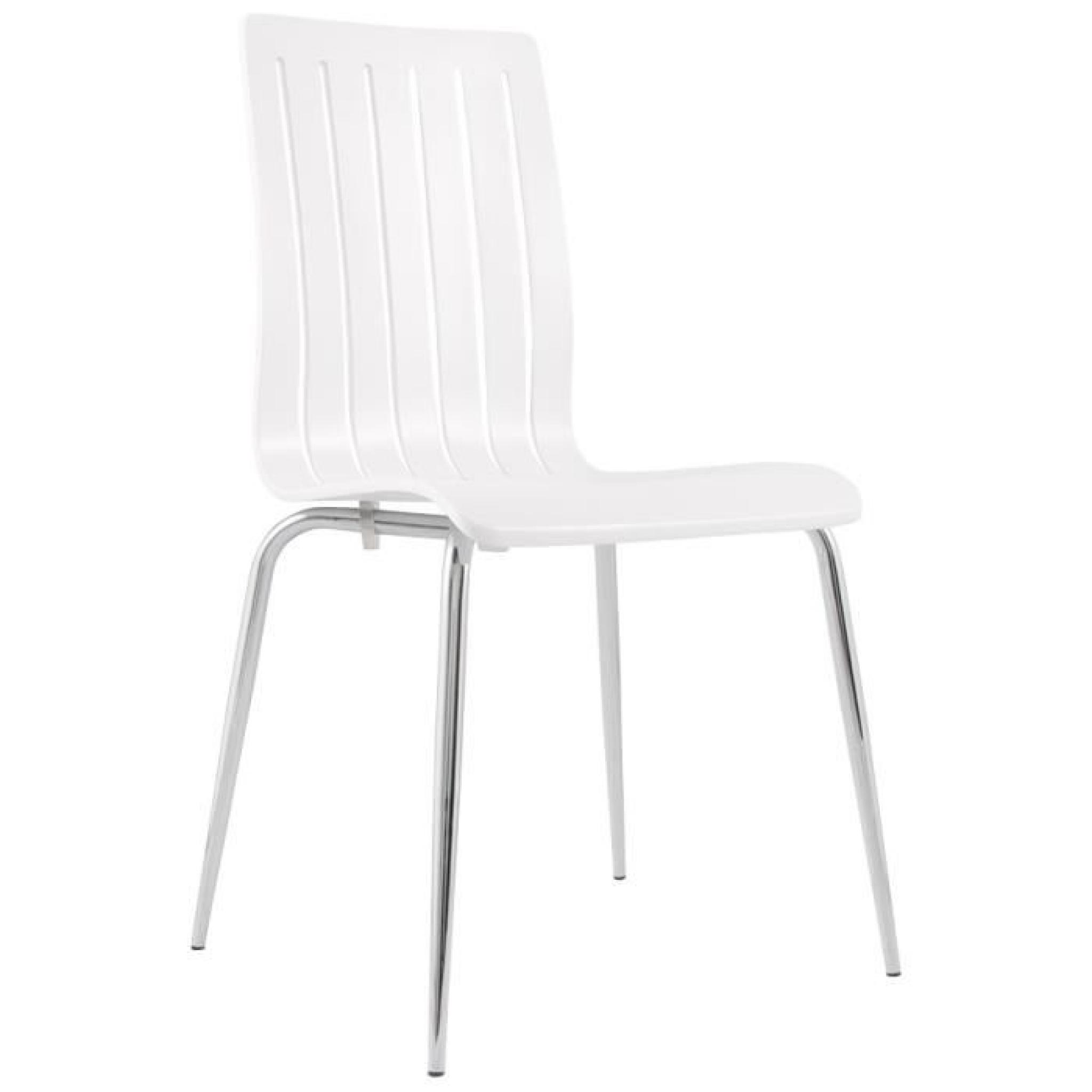 Chaise moderne 'WIND' en bois peint blanc pas cher