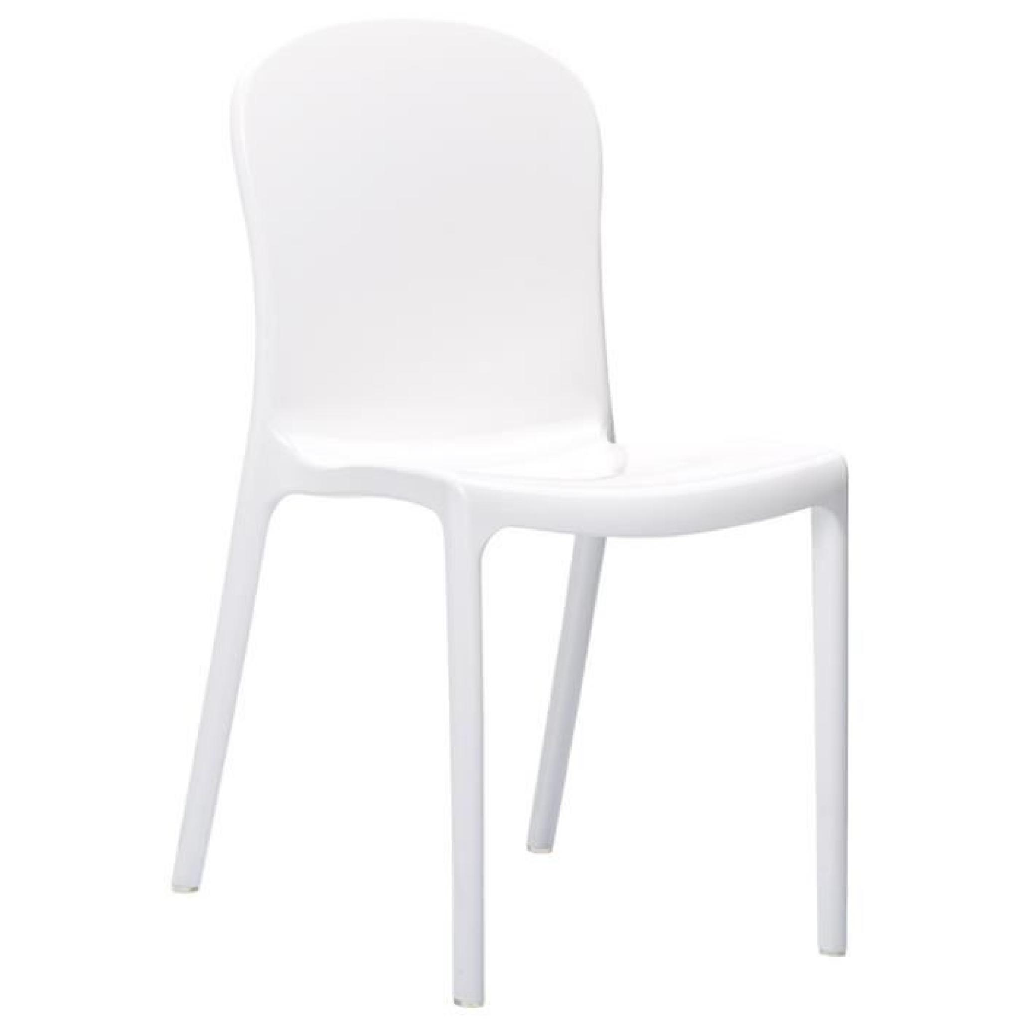 Chaise moderne 'YANG' en matière plastique blanche