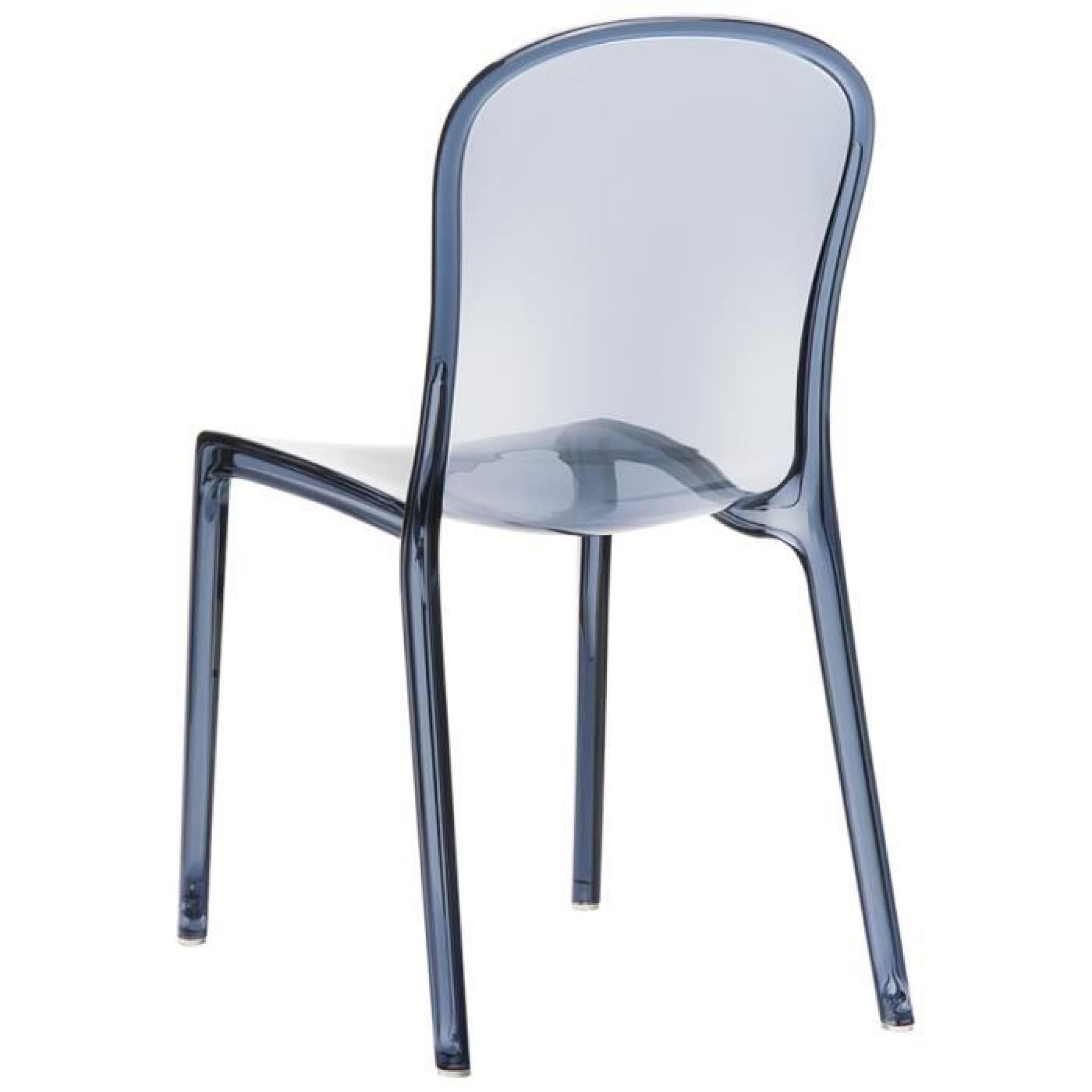 Chaise moderne 'YANG' en matière plastique gris... pas cher