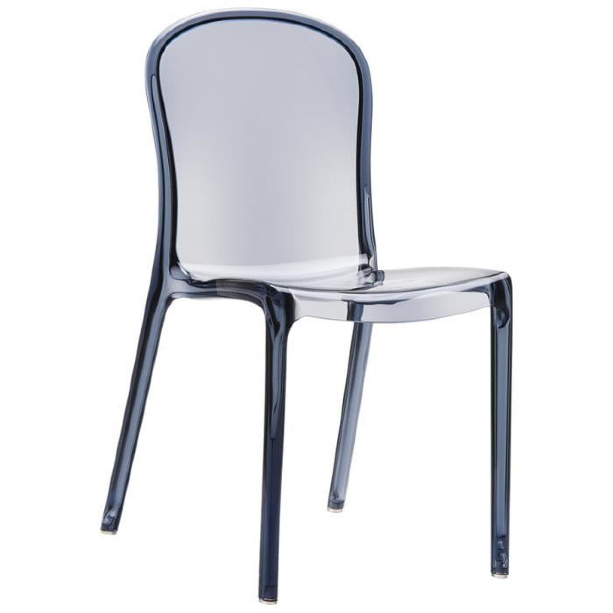 Chaise moderne 'YANG' en matière plastique gris... pas cher