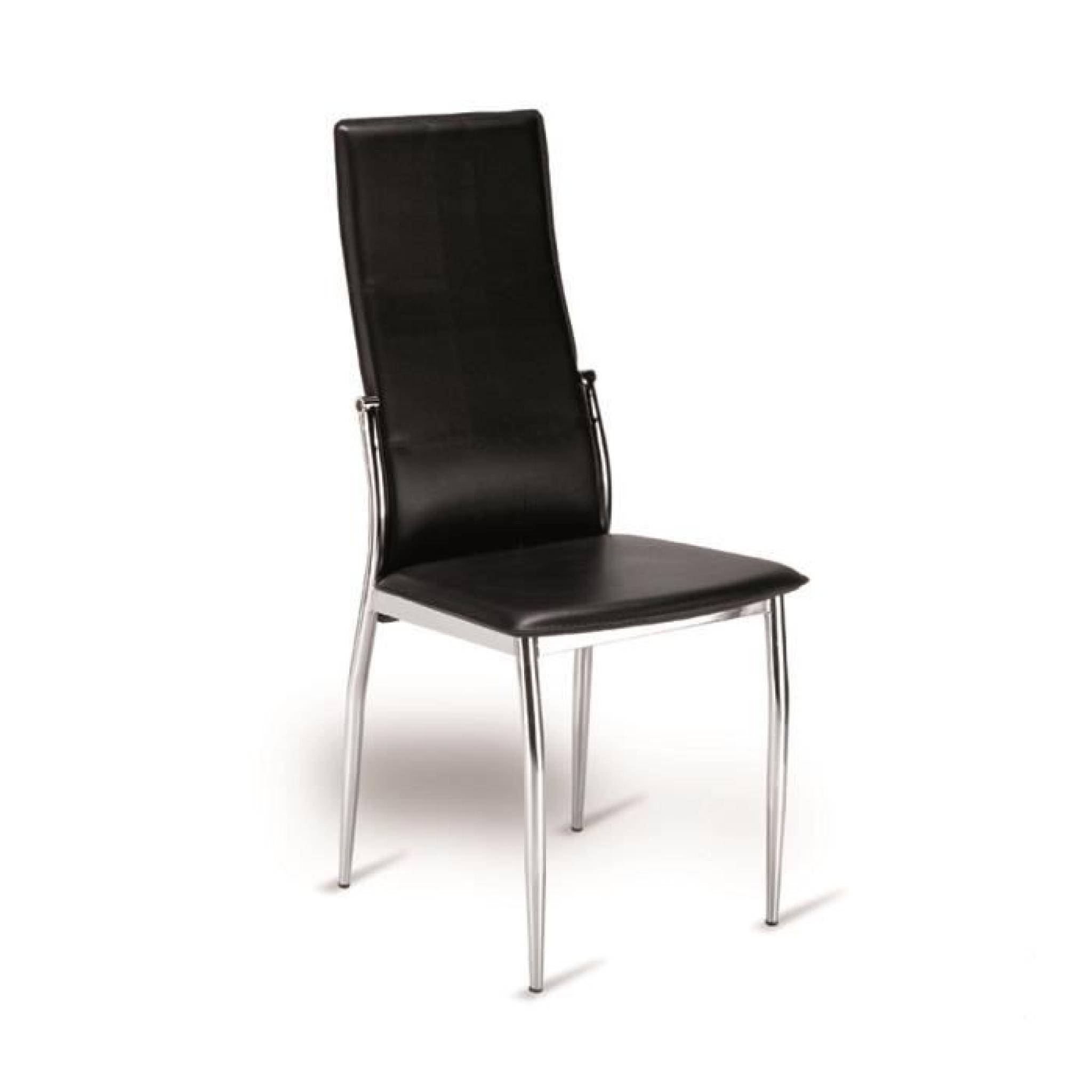 Chaise noir avec armature en métal chromé et ga…