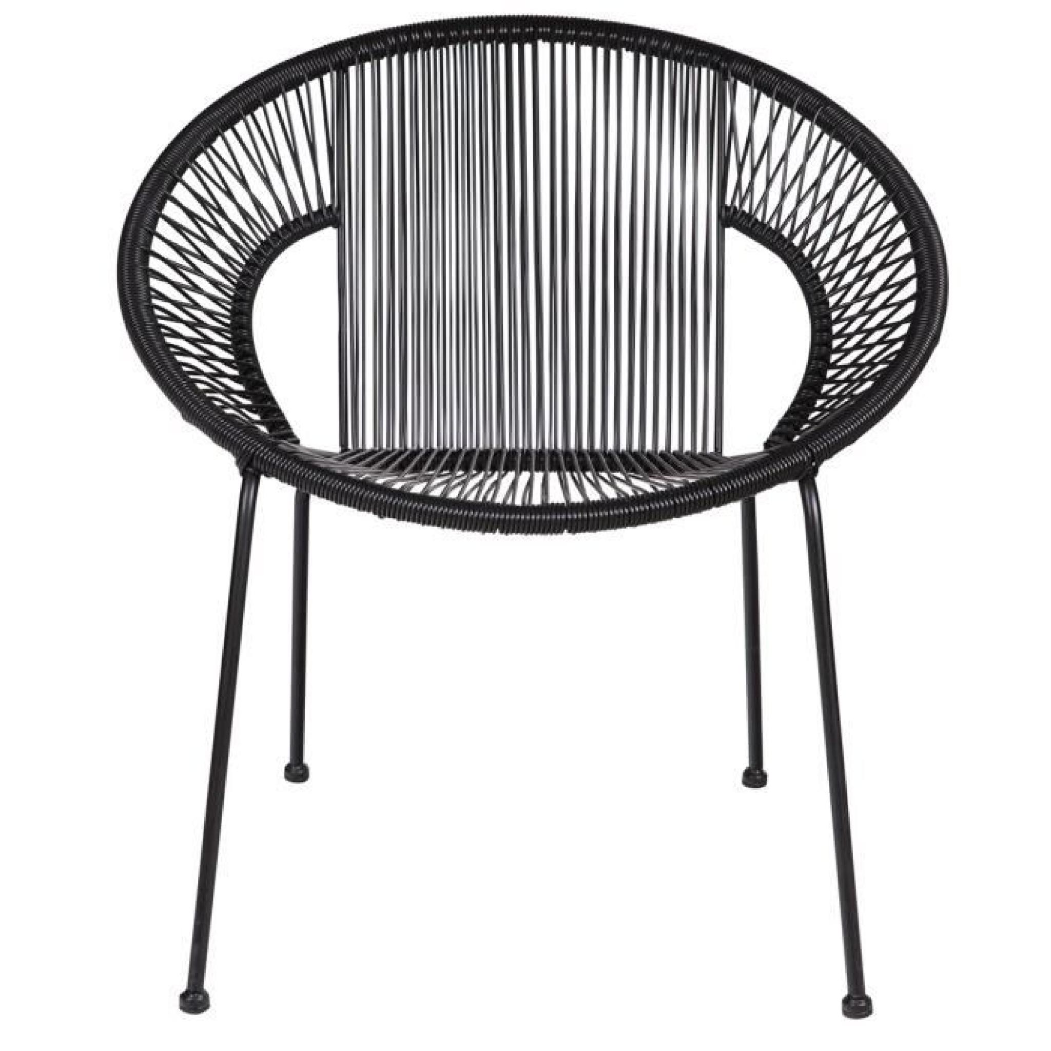 Chaise noir en métal, H73 x L69 x P65 cm
