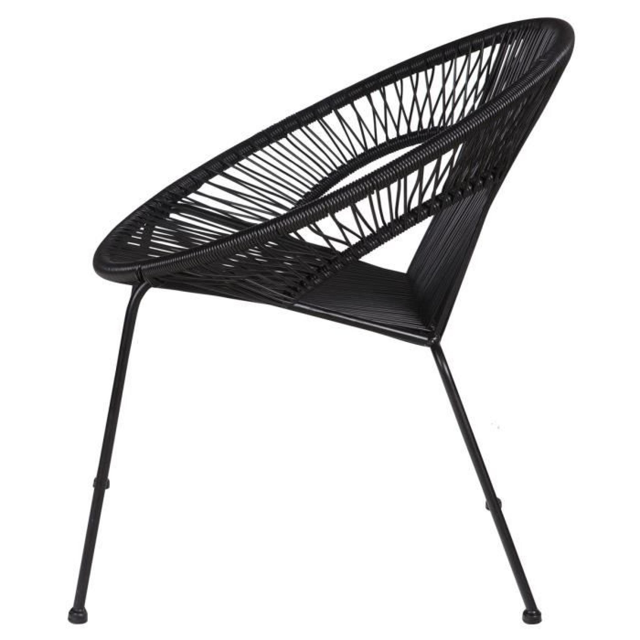 Chaise noir en métal, H73 x L69 x P65 cm pas cher