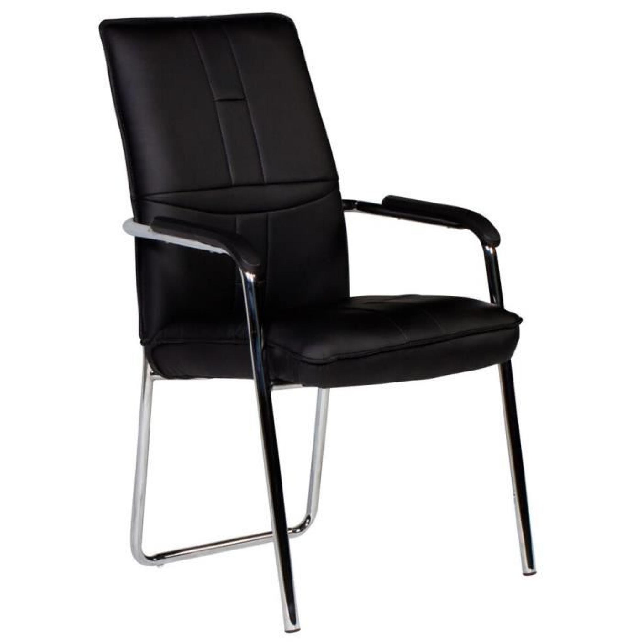 Chaise noir et acier chromé avec accoudoirs