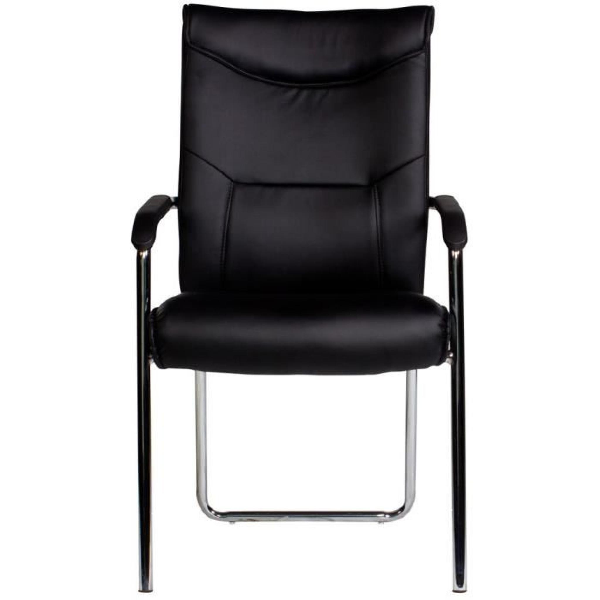 Chaise noir et acier chromé ultra moderne pas cher