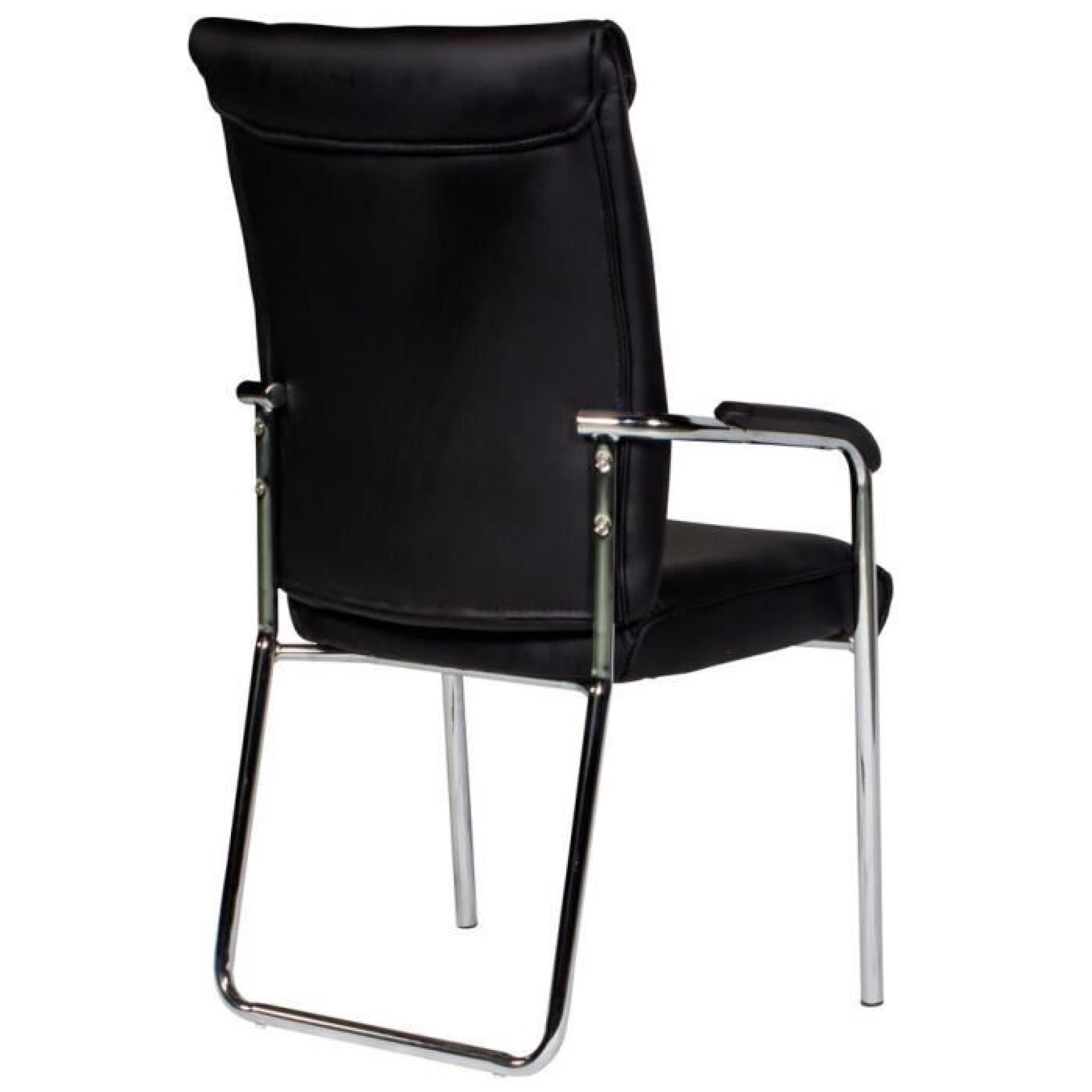 Chaise noir et acier chromé ultra moderne pas cher