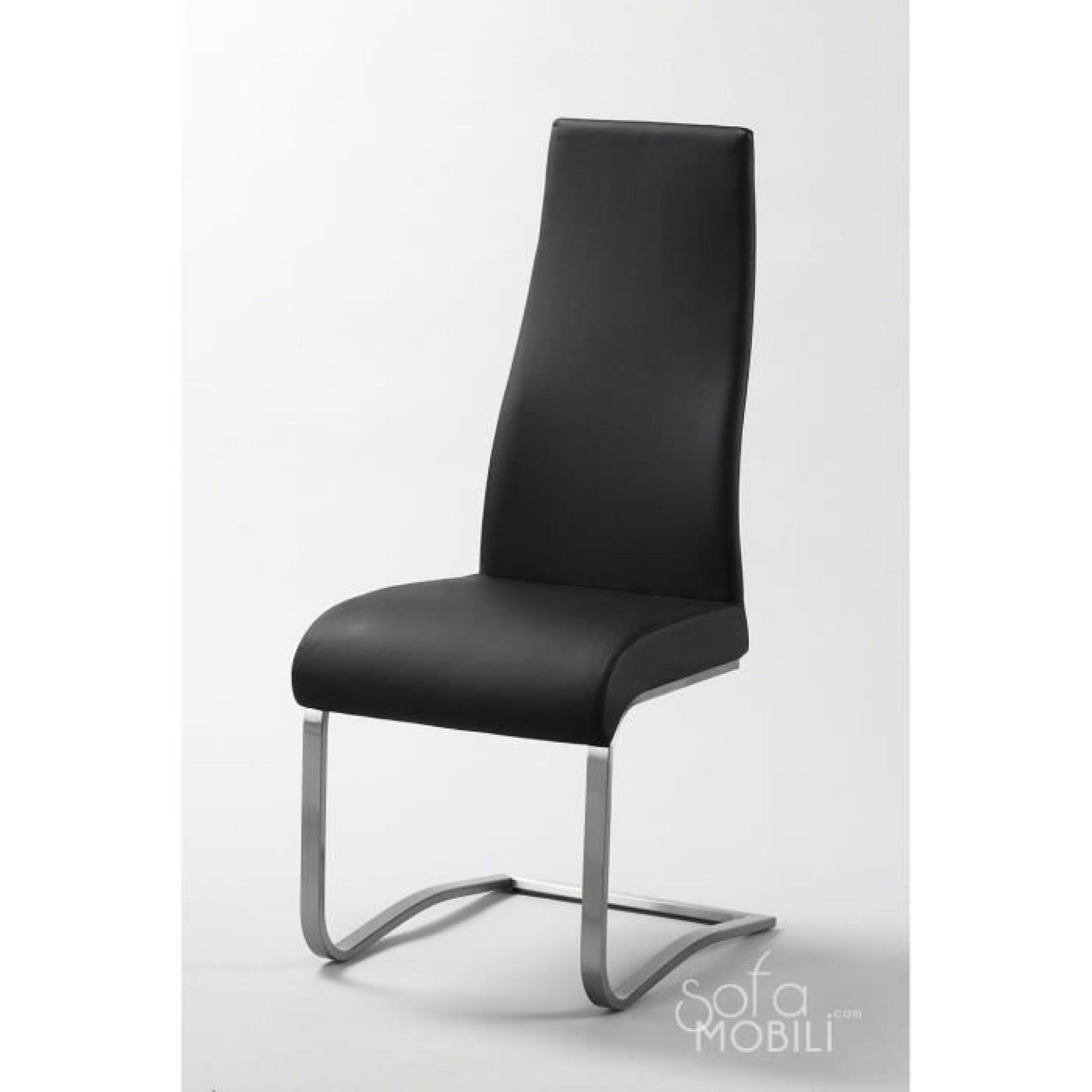 Chaise noir, gris ou blanc métal et PU MOLA Noir