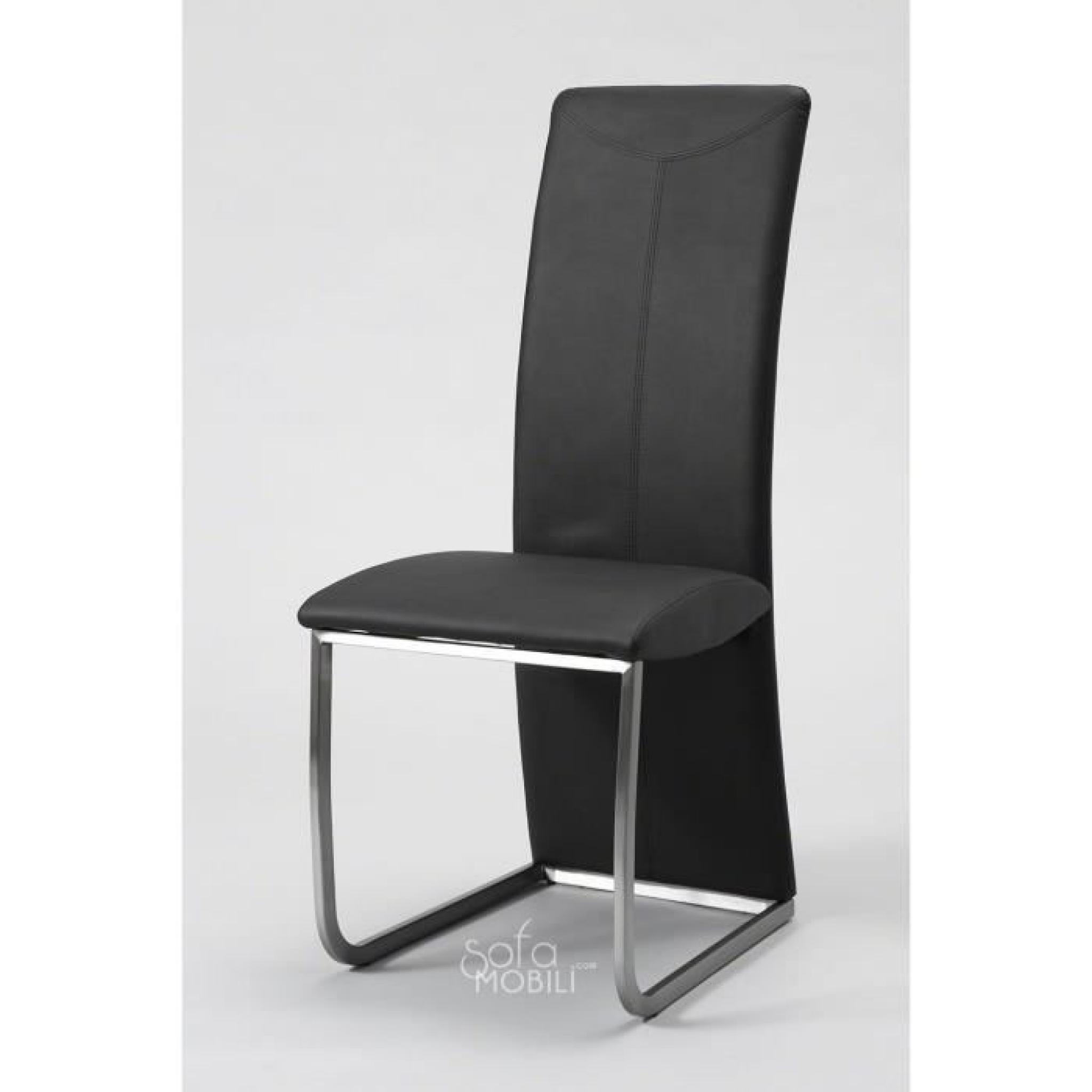 Chaise noir, gris ou blanc métal et PU VALIA Noir