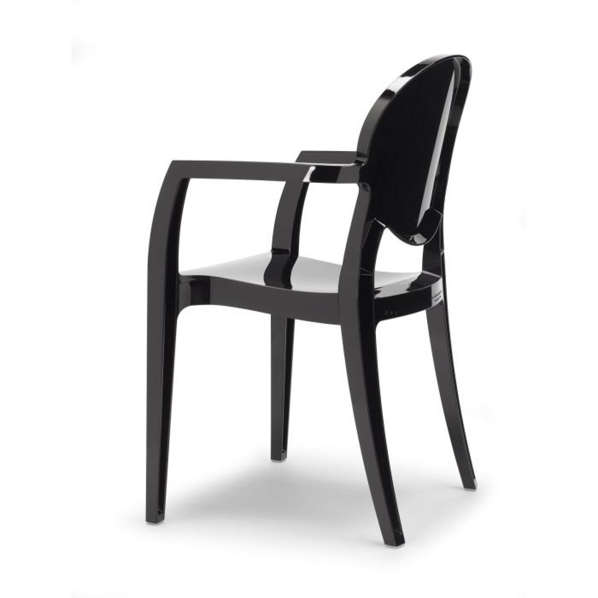 Chaise noire design avec accoudoirs - IGLOO noi…