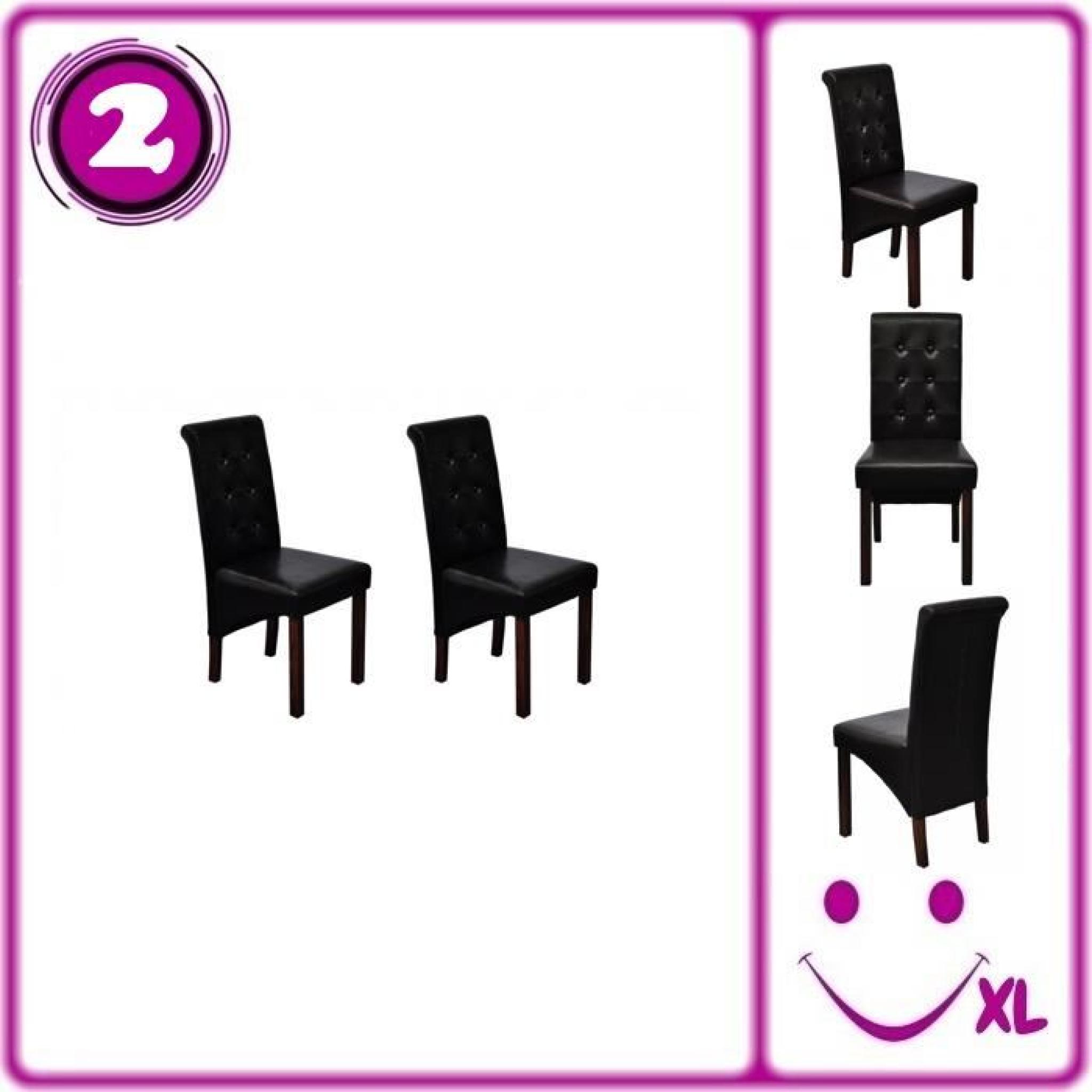 Chaise noire (lot de 2) en simili cuir