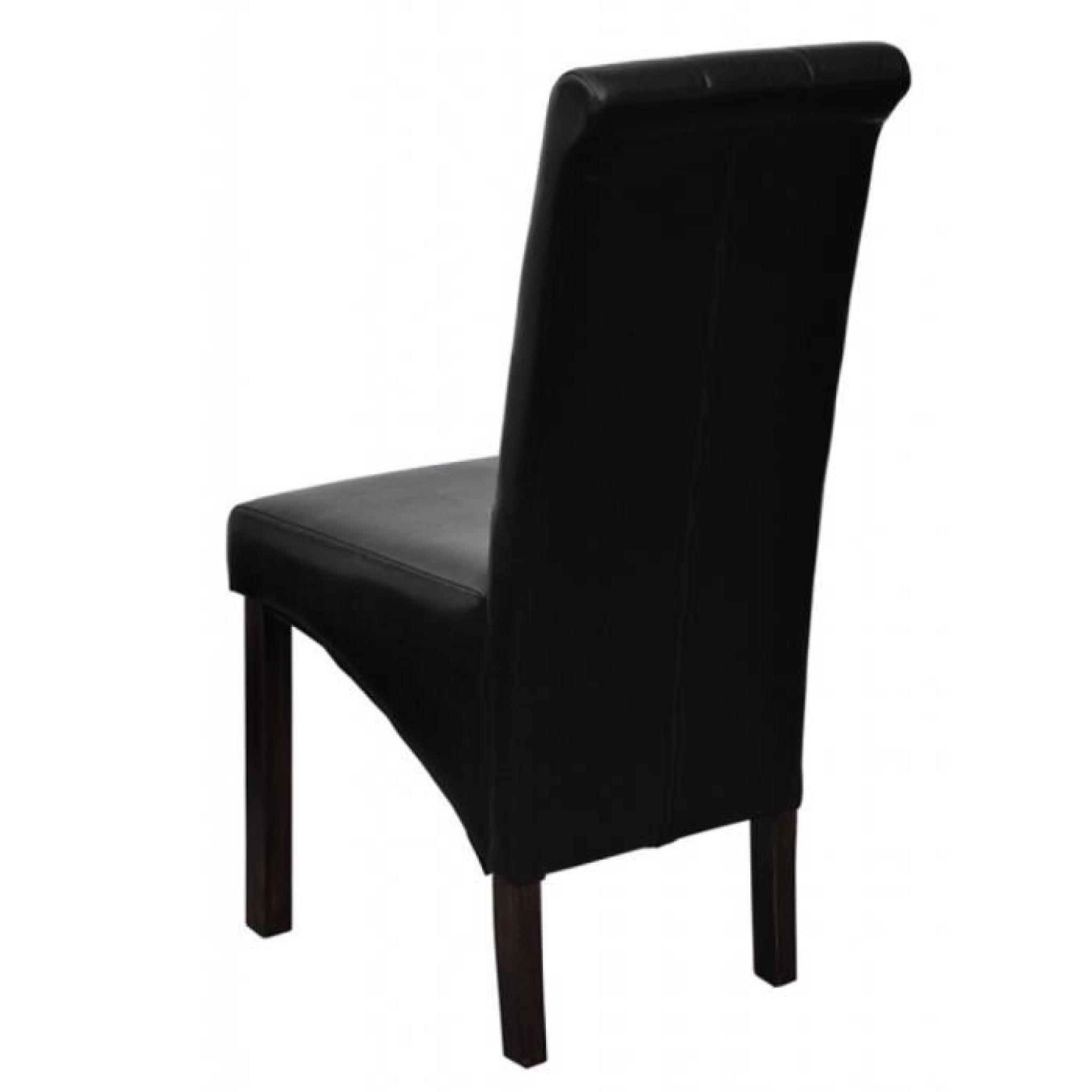 Chaise noire (lot de 2) en simili cuir pas cher