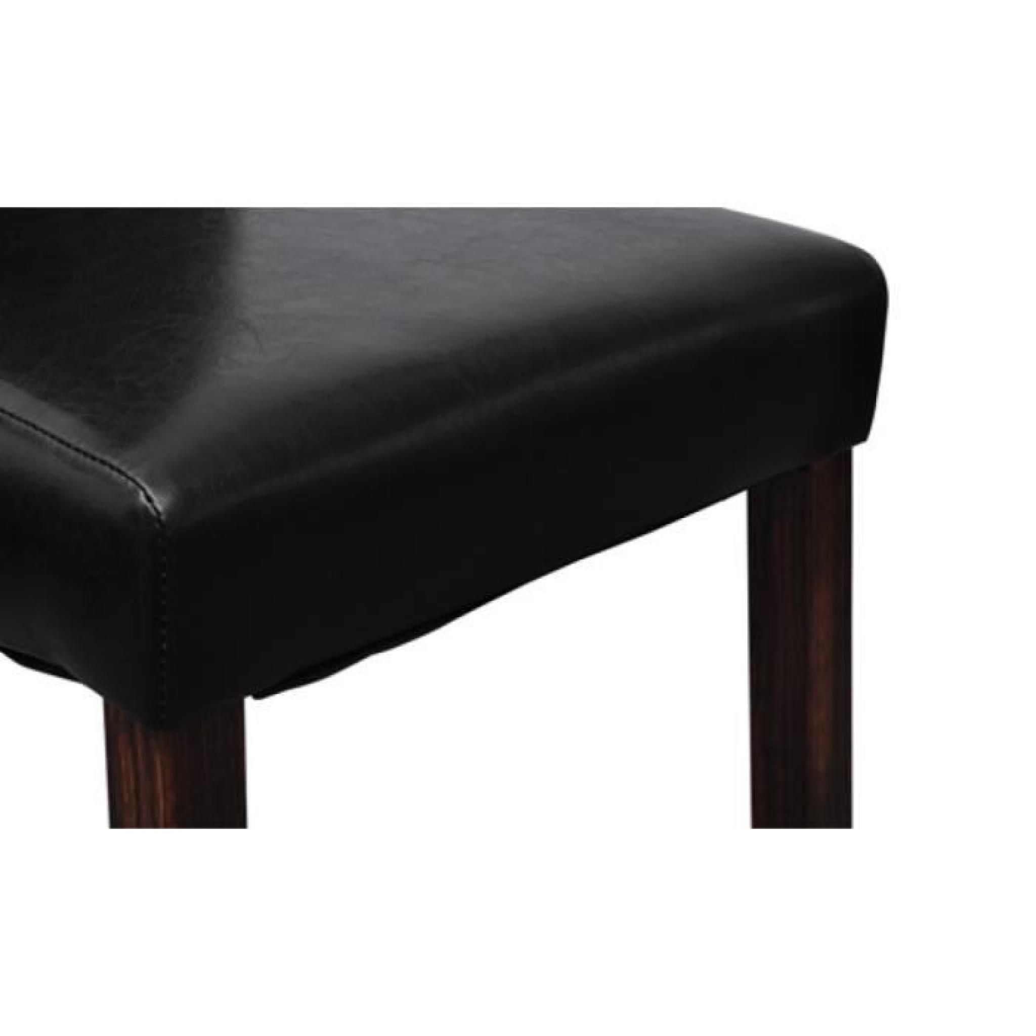 Chaise noire (lot de 2) en simili cuir pas cher