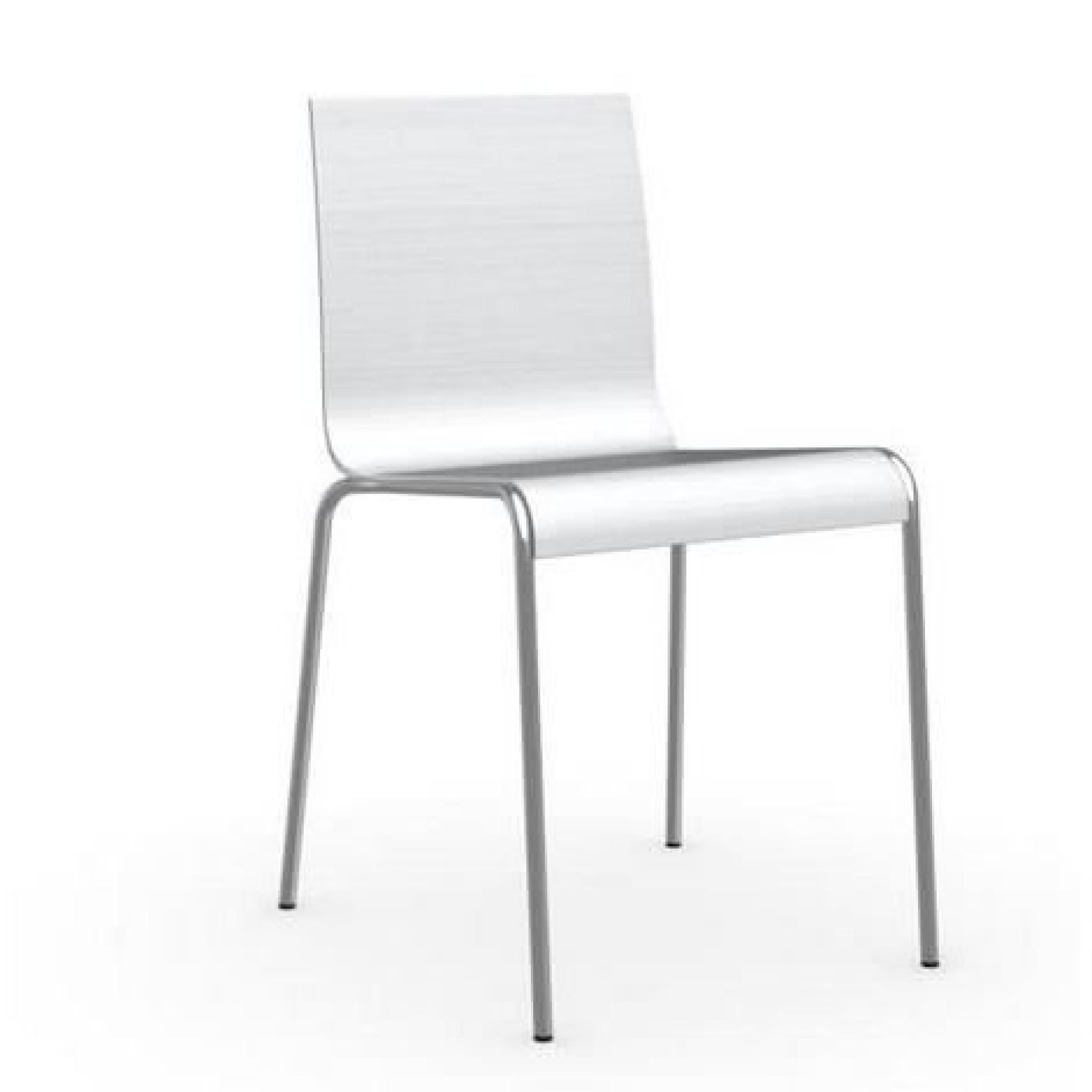 Chaise ONLINE en chêne blanc brossé et acier chromé de calligaris