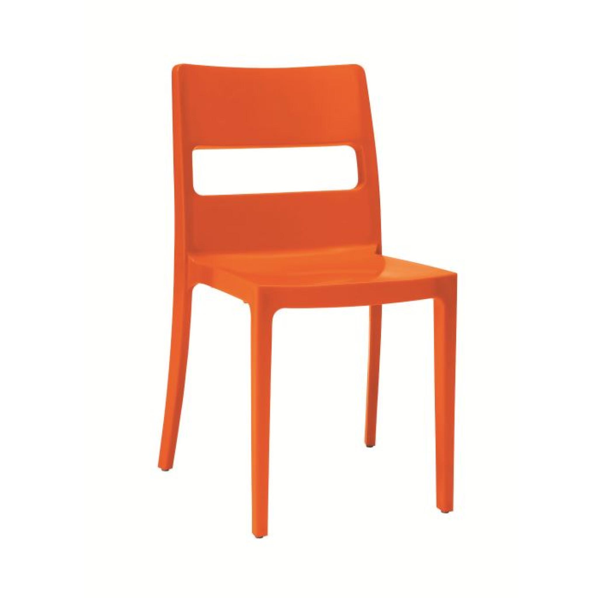 6 Chaises oranges design - SAI - Lot de 6 - déco