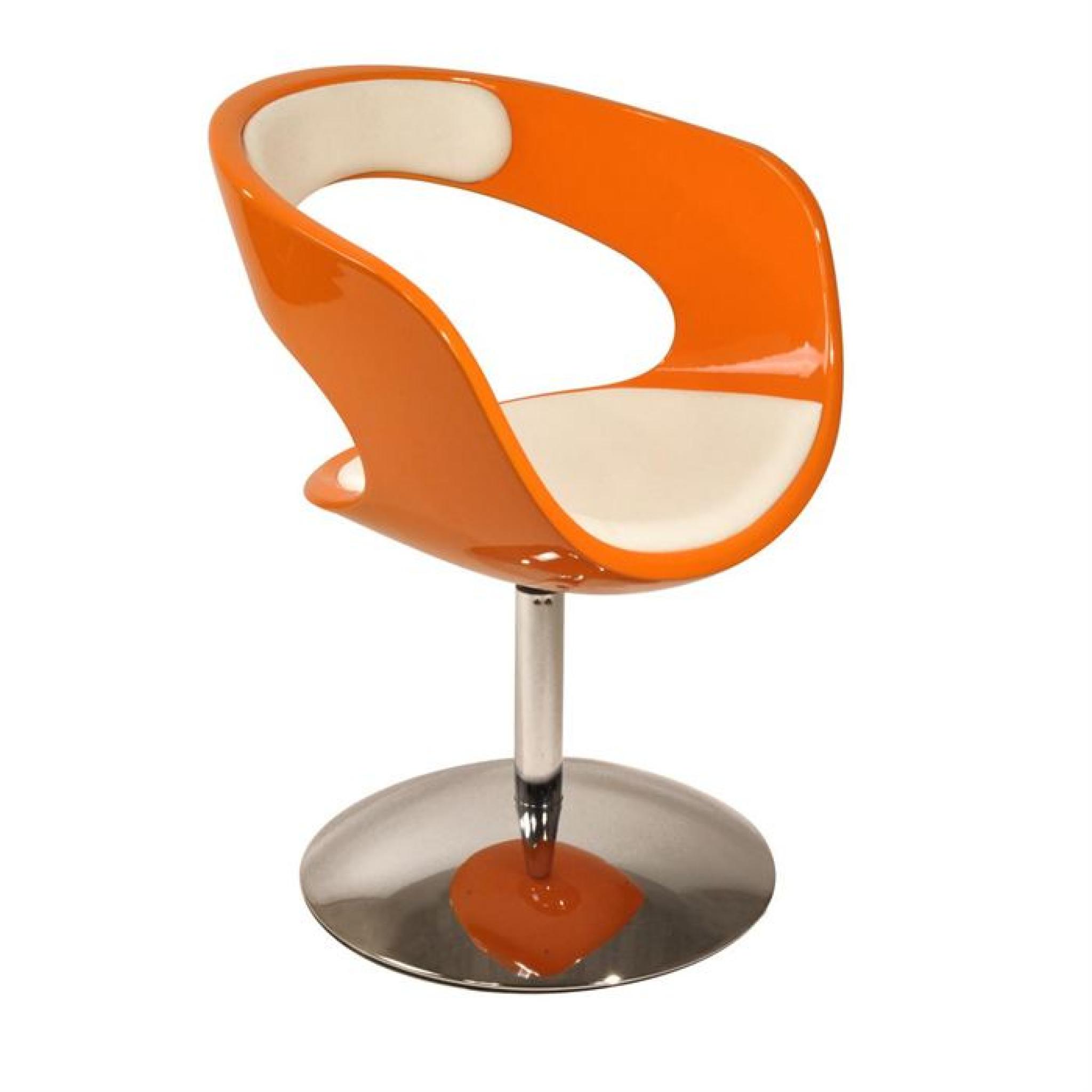 Chaise design rétro orange et blanc GROOVY