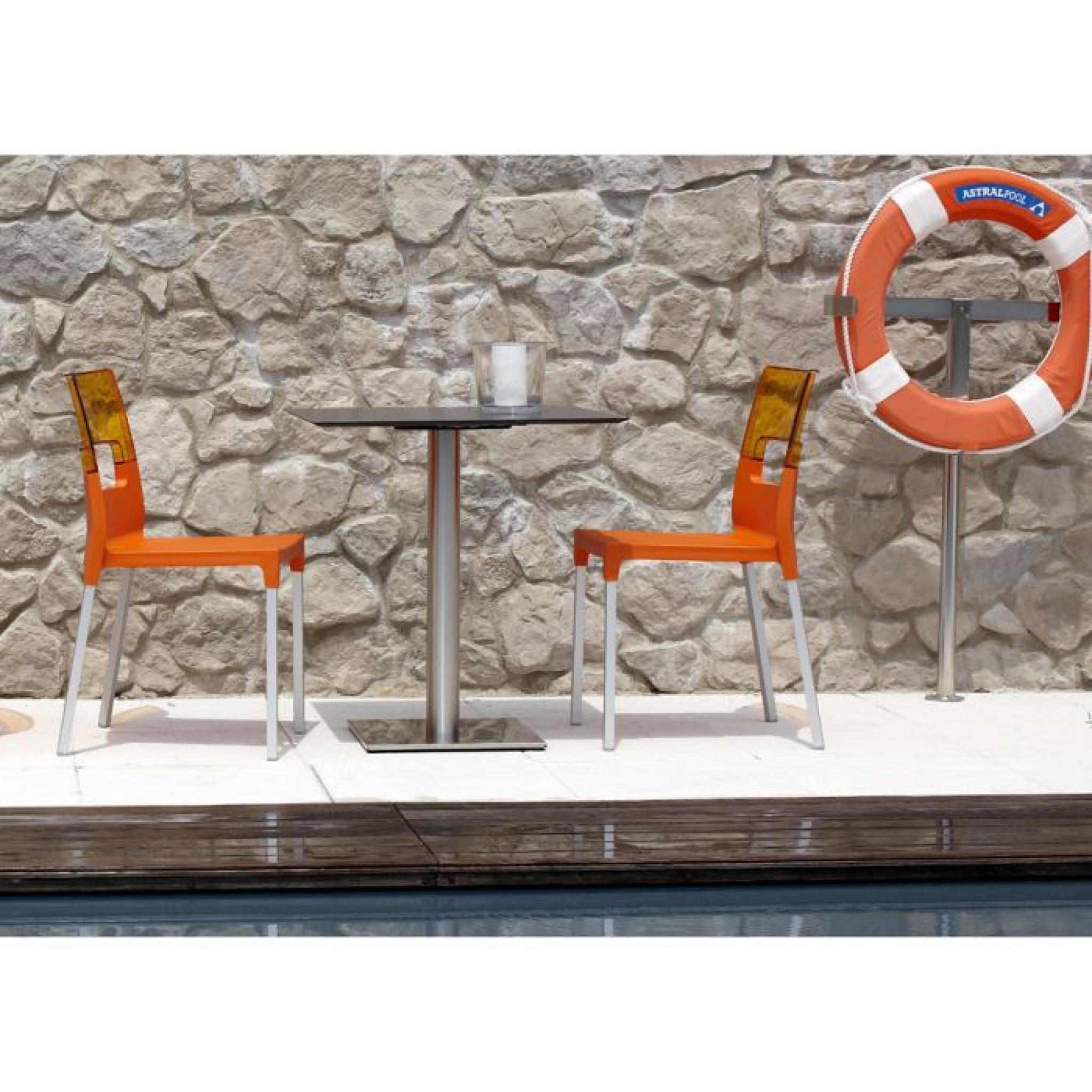Chaise orange et translucide orange - DIVA - ve… pas cher