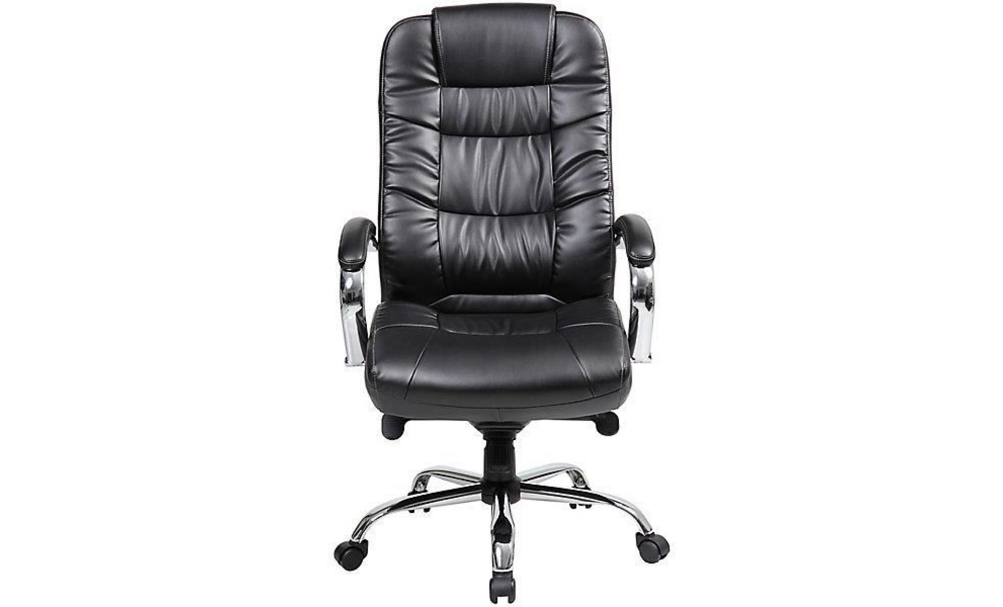 chaise pivotante de bureau en cuir verona   avec accoudoirs, noir  