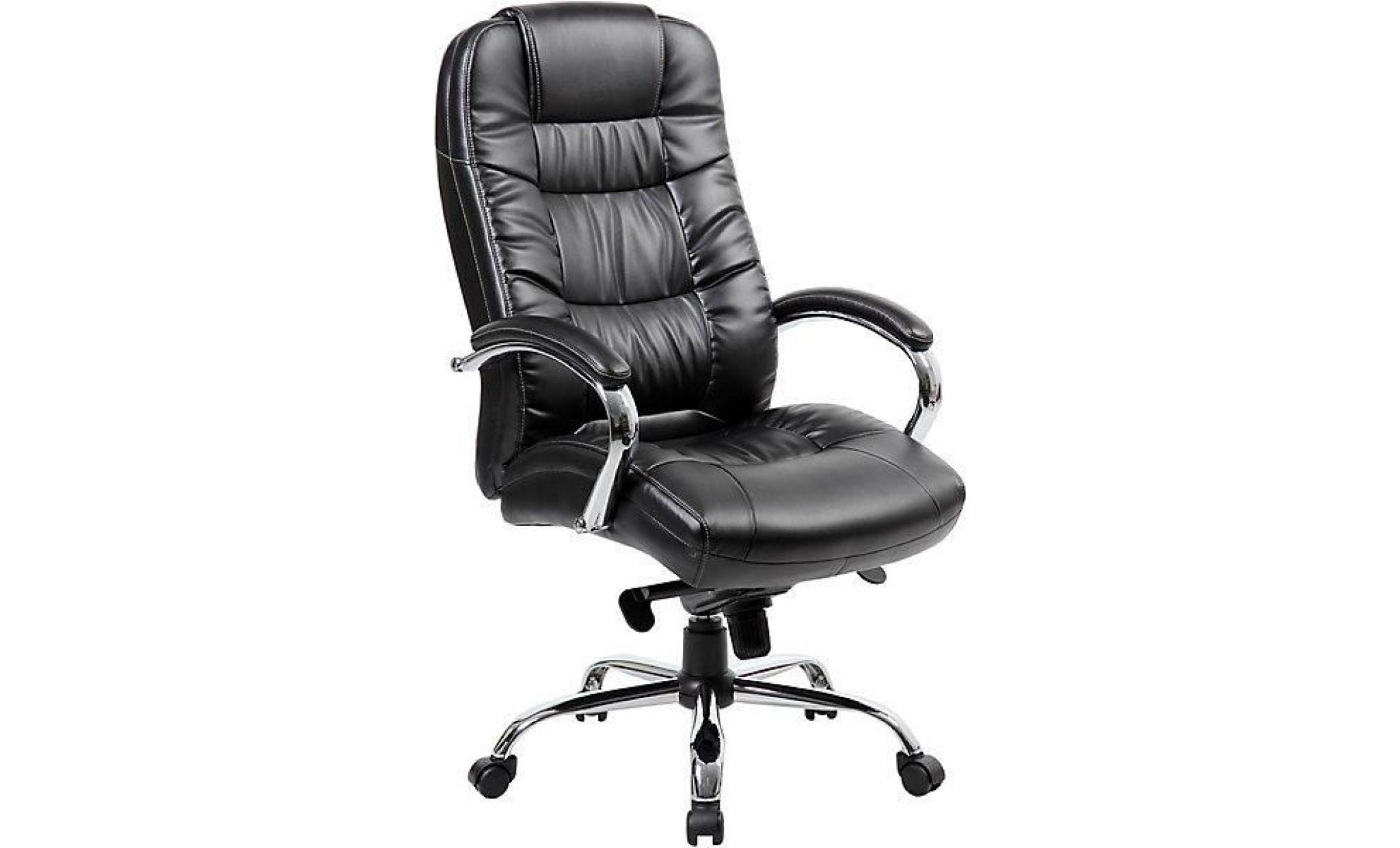 chaise pivotante de bureau en cuir verona   avec accoudoirs, noir   pas cher