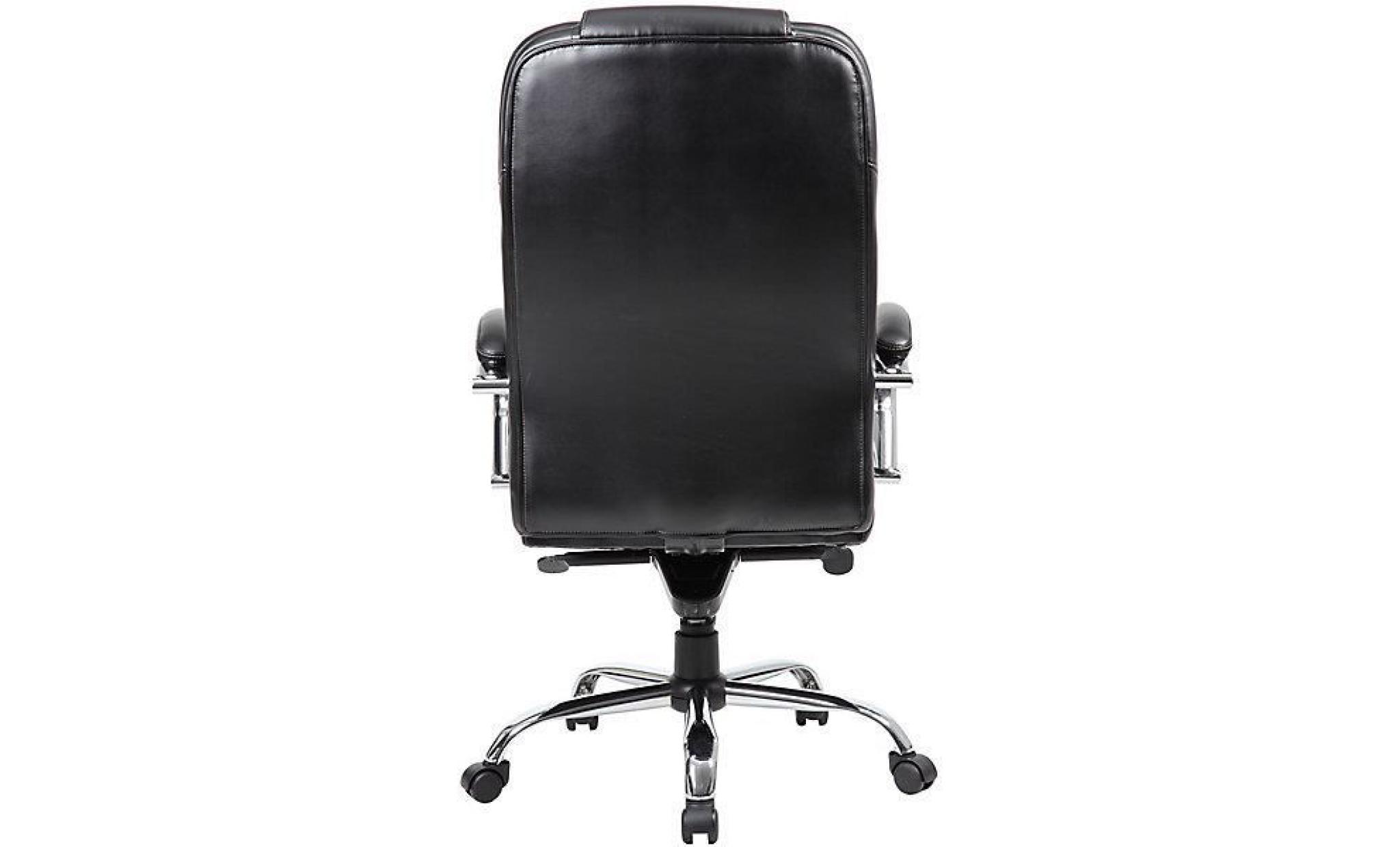 chaise pivotante de bureau en cuir verona   avec accoudoirs, noir   pas cher