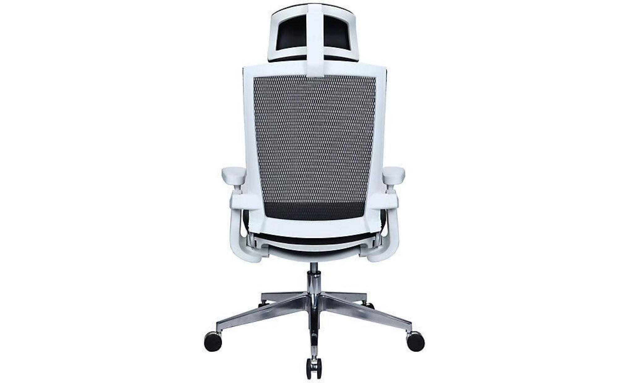chaise pivotante de bureau traction   avec dossier respirant et appuie tête, gris   pas cher