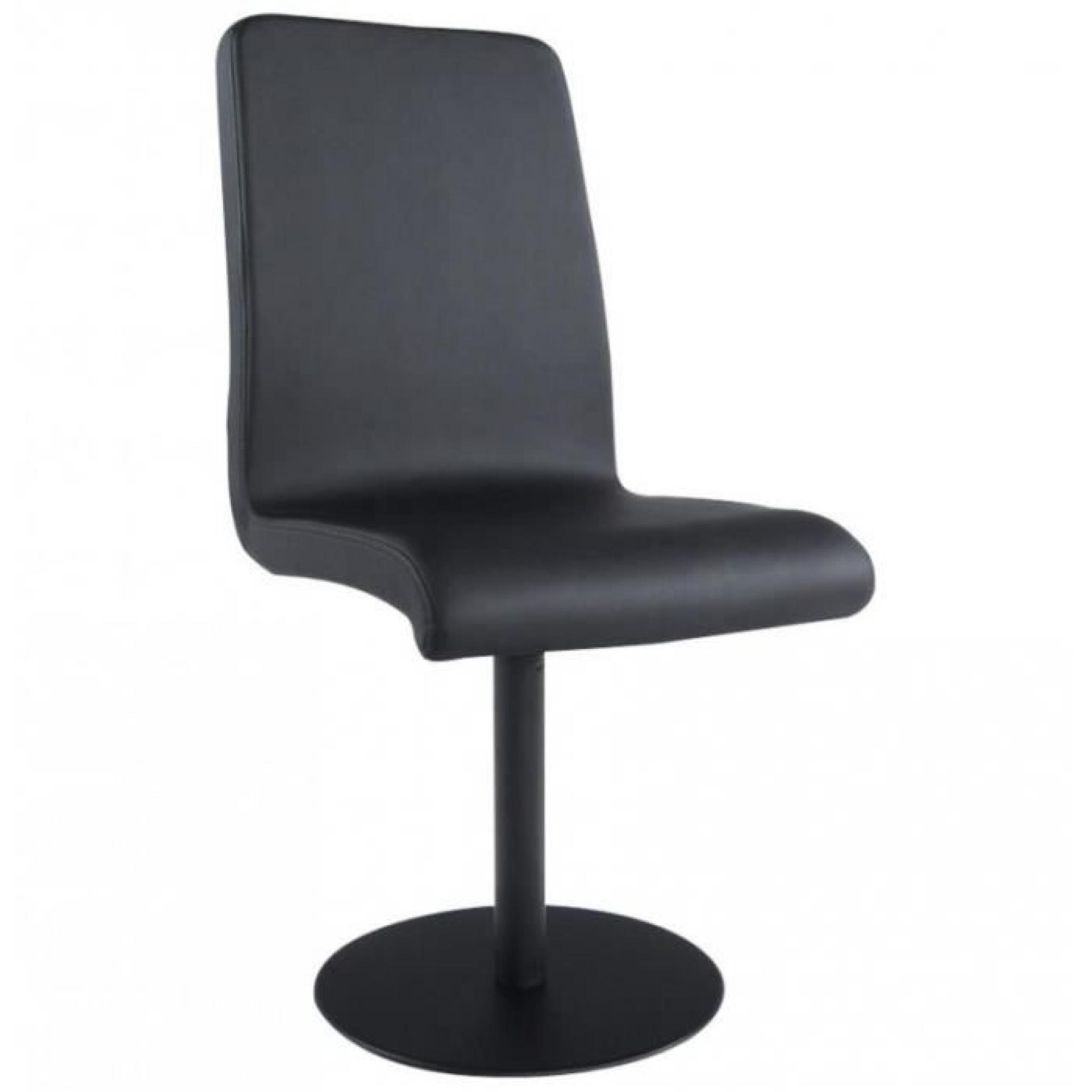 Chaise pivotante design en cuir synthétique Hope noire pas cher